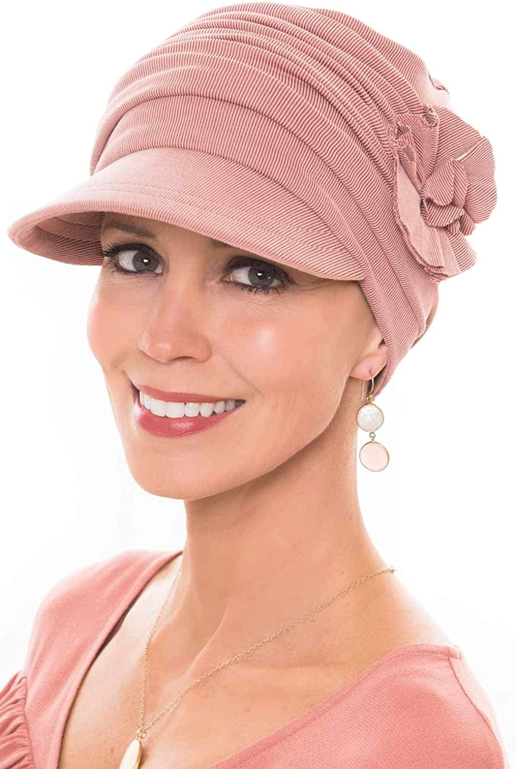 Cardani Buttery Soft Cupro Florette Newsboy Hat | Cancer Hat for Chemo Cupro - Rose Apparel & Accessories > Clothing Accessories > Headwear Headcovers Unlimited Cupro - Rose One Size