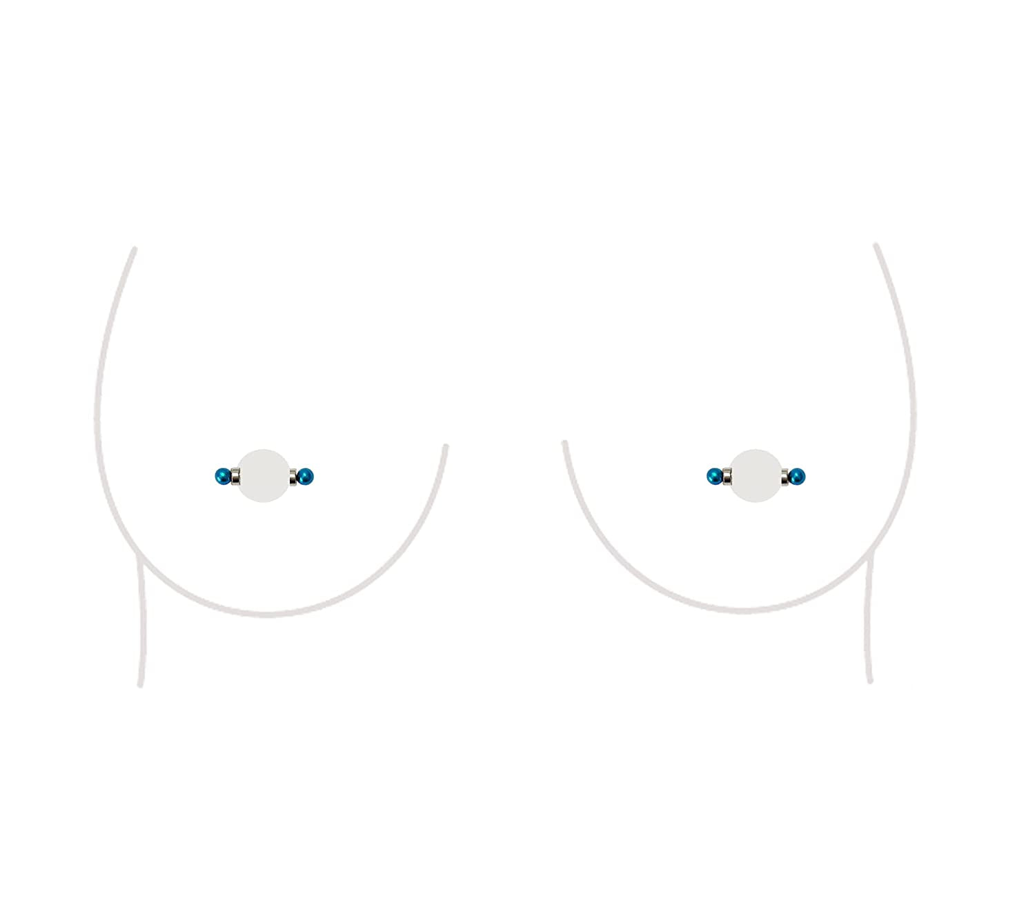 Non-Piercing Nipple Ring Magnetic Barbell Stud Fake Body Jewelry for Women (B - Black (Regular)) Apparel & Accessories > Jewelry > Body Jewelry All Body Art A - Mini (Aqua)