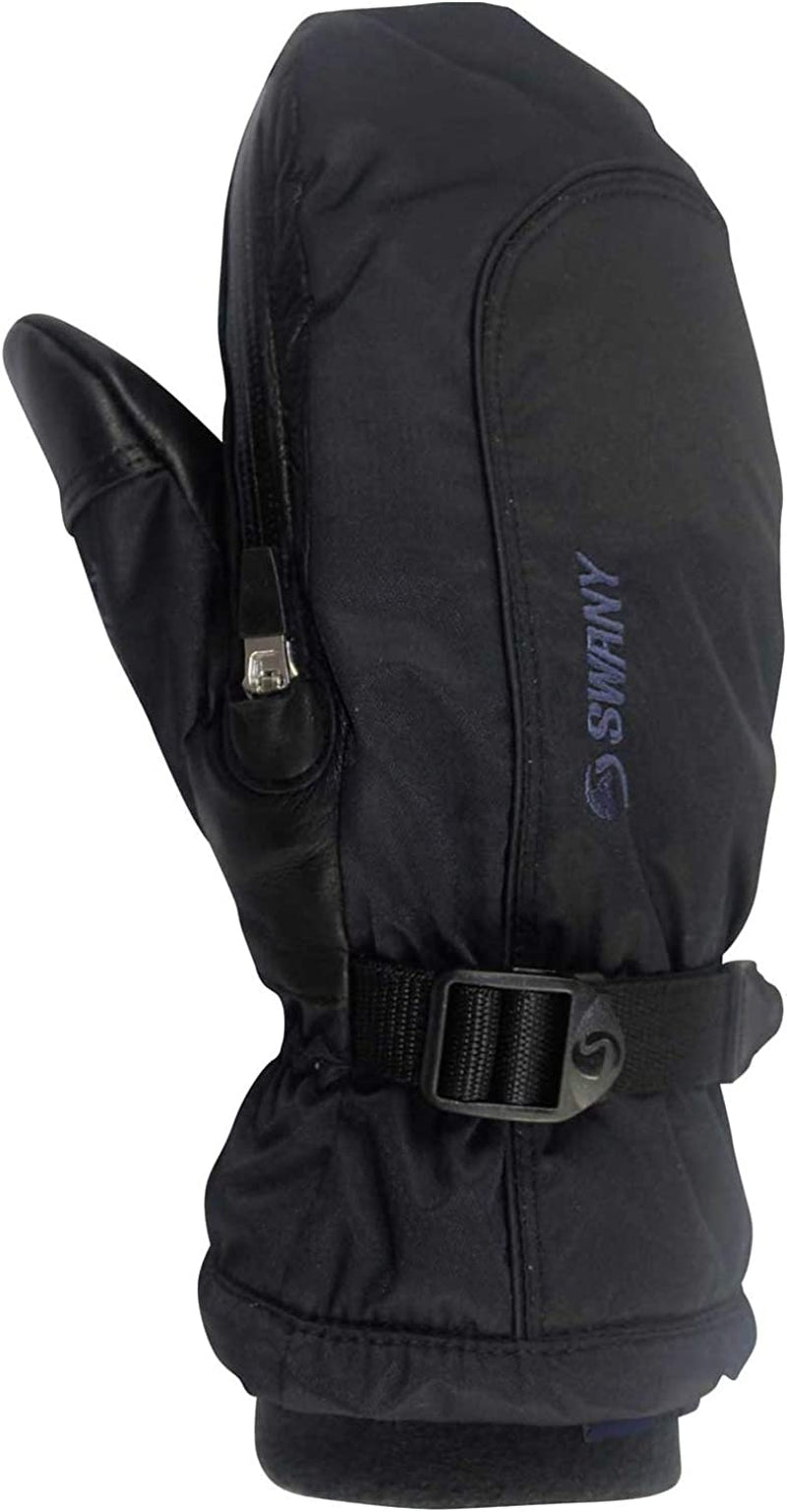 SWANY Junior Softy 2.1 Warm Insulated Durable Flexible Toaster Leather Palm Winter Sports Mittens Apparel & Accessories > Clothing Accessories > Gloves & Mittens Swany Black Large