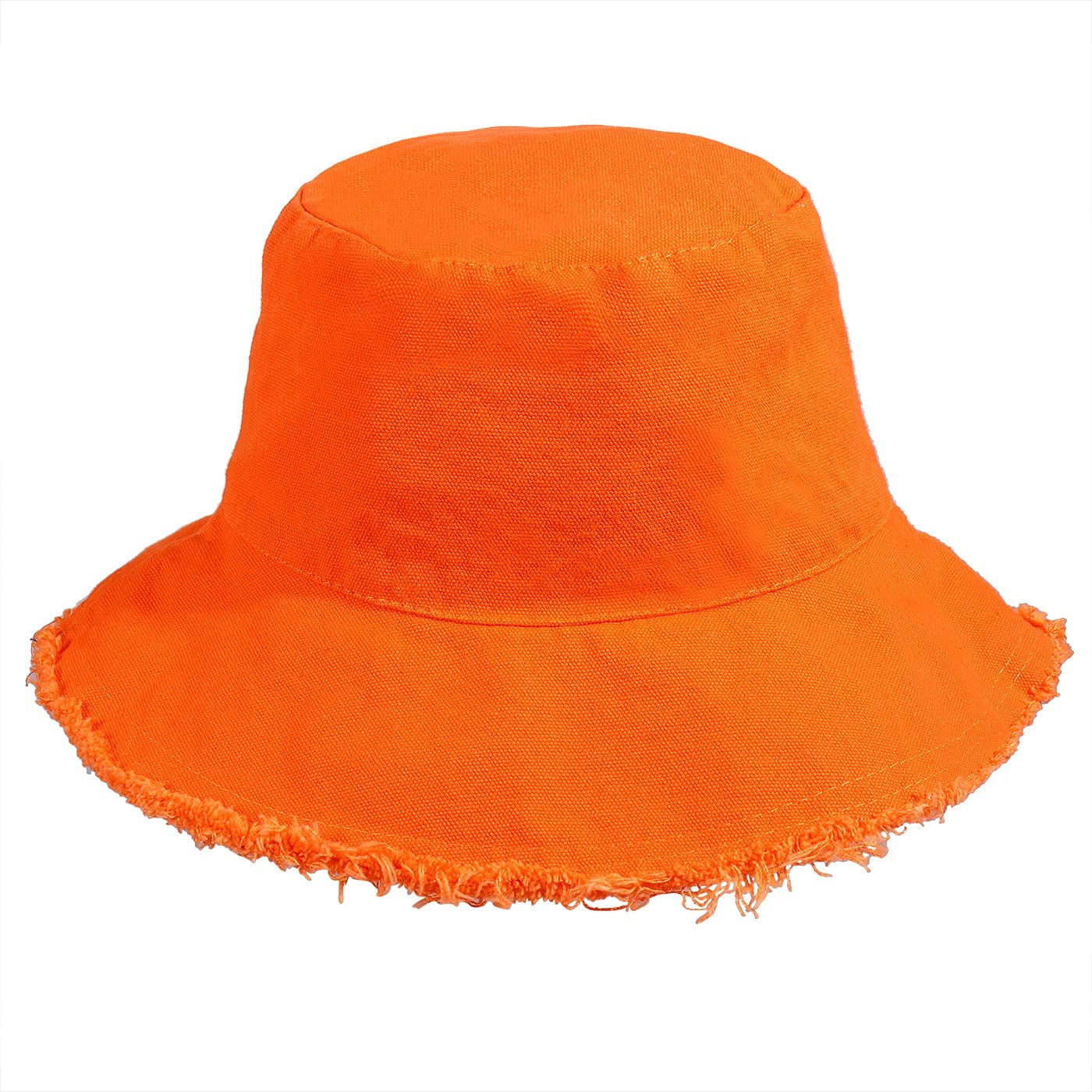 Boderier Sun Hats for Women Summer Casual Wide Brim Cotton Bucket Hat Beach Vacation Travel Accessories Apparel & Accessories > Clothing Accessories > Hats boderier Orange