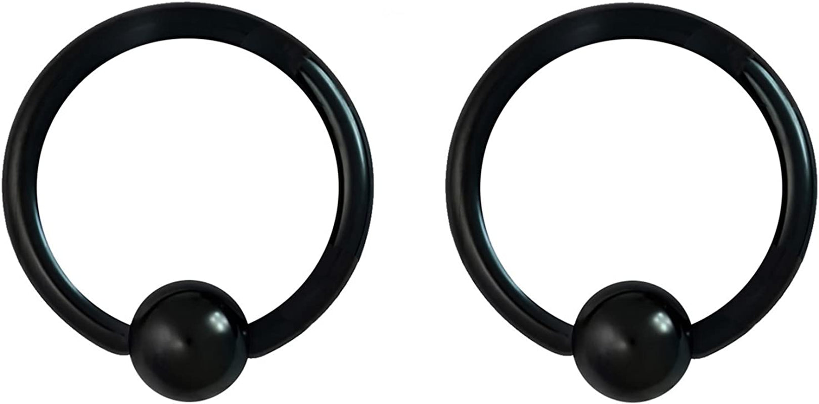 Forbidden Body Jewelry 316L Surgical Steel Captive Bead Piercing Hoop (Pair) 10G 12G 14G 16G 18G 20G, Diameter 6 to 12Mm Black and Rainbow Apparel & Accessories > Jewelry > Rings Forbidden Body Jewelry Black: 16g, 11mm