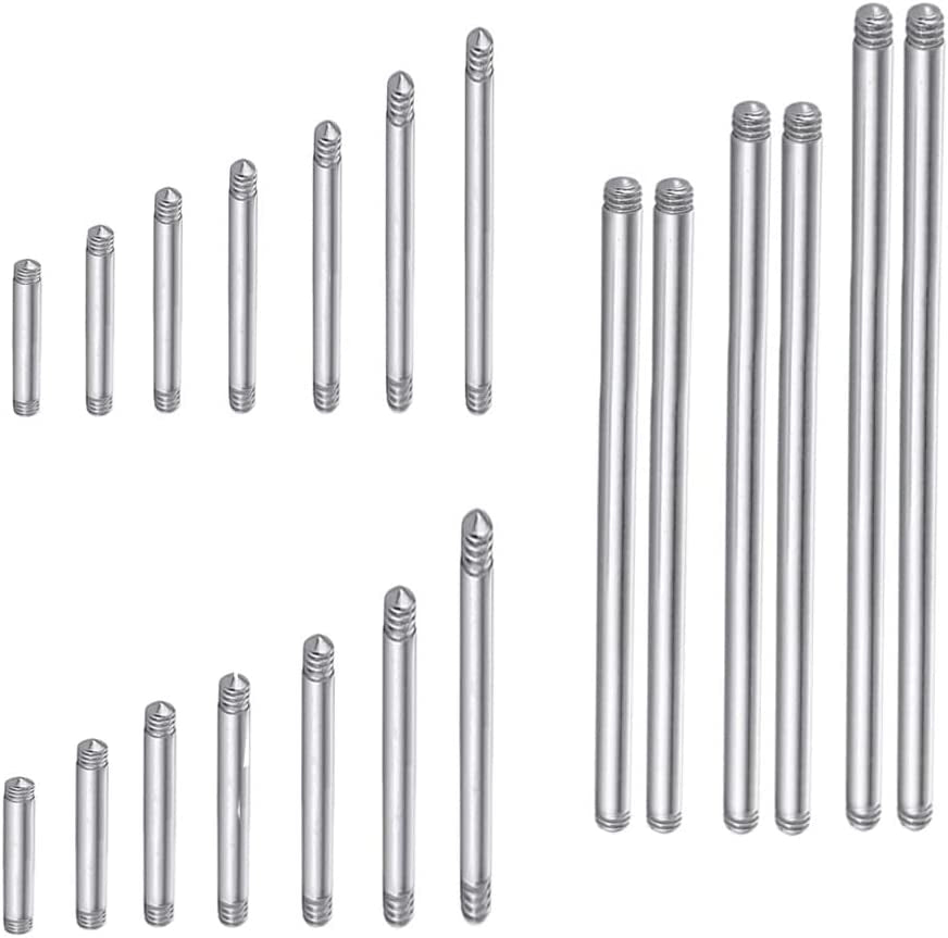 Fashion Processed20Pcs a Set Surgical Steel Threaded Barbell Bar Replacement for Tongue Earring Piercing Body Jewelry 14G 16G (Mix 20Pcs) Apparel & Accessories > Jewelry > Body Jewelry Generic