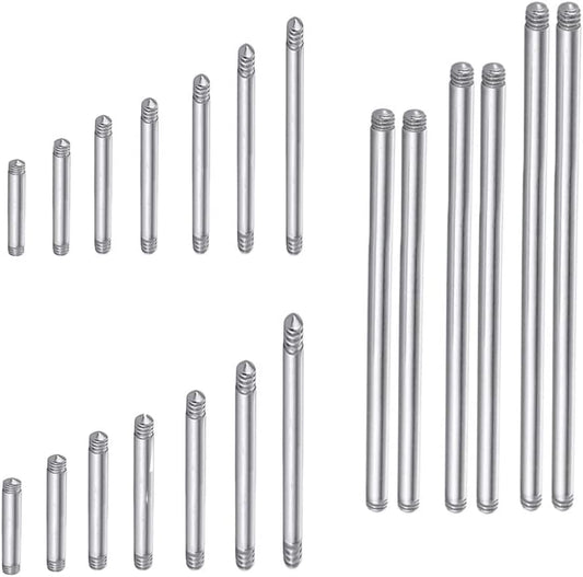 Fashion Processed20Pcs a Set Surgical Steel Threaded Barbell Bar Replacement for Tongue Earring Piercing Body Jewelry 14G 16G (Mix 20Pcs) Apparel & Accessories > Jewelry > Body Jewelry Generic
