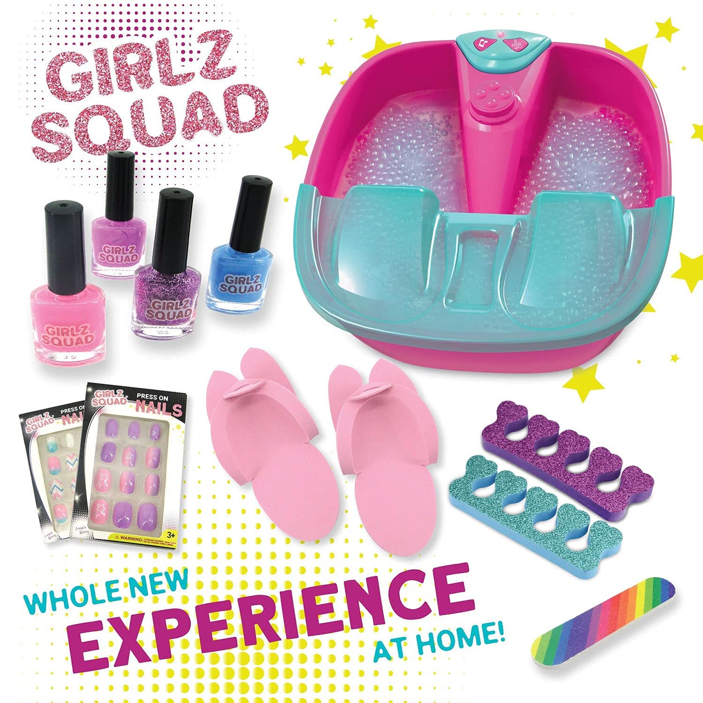 Girlz Squad Foot Spa Sets for Girls Ages 7-12 with Nail Kit for Kids - DIY Manicure and Pedicure Set with Foot Care Kit Perfect for Sleepovers and Slumber Party. Helps Develop Self-Care and Creativity Health & Beauty > Personal Care > Foot Care Girlz Squad