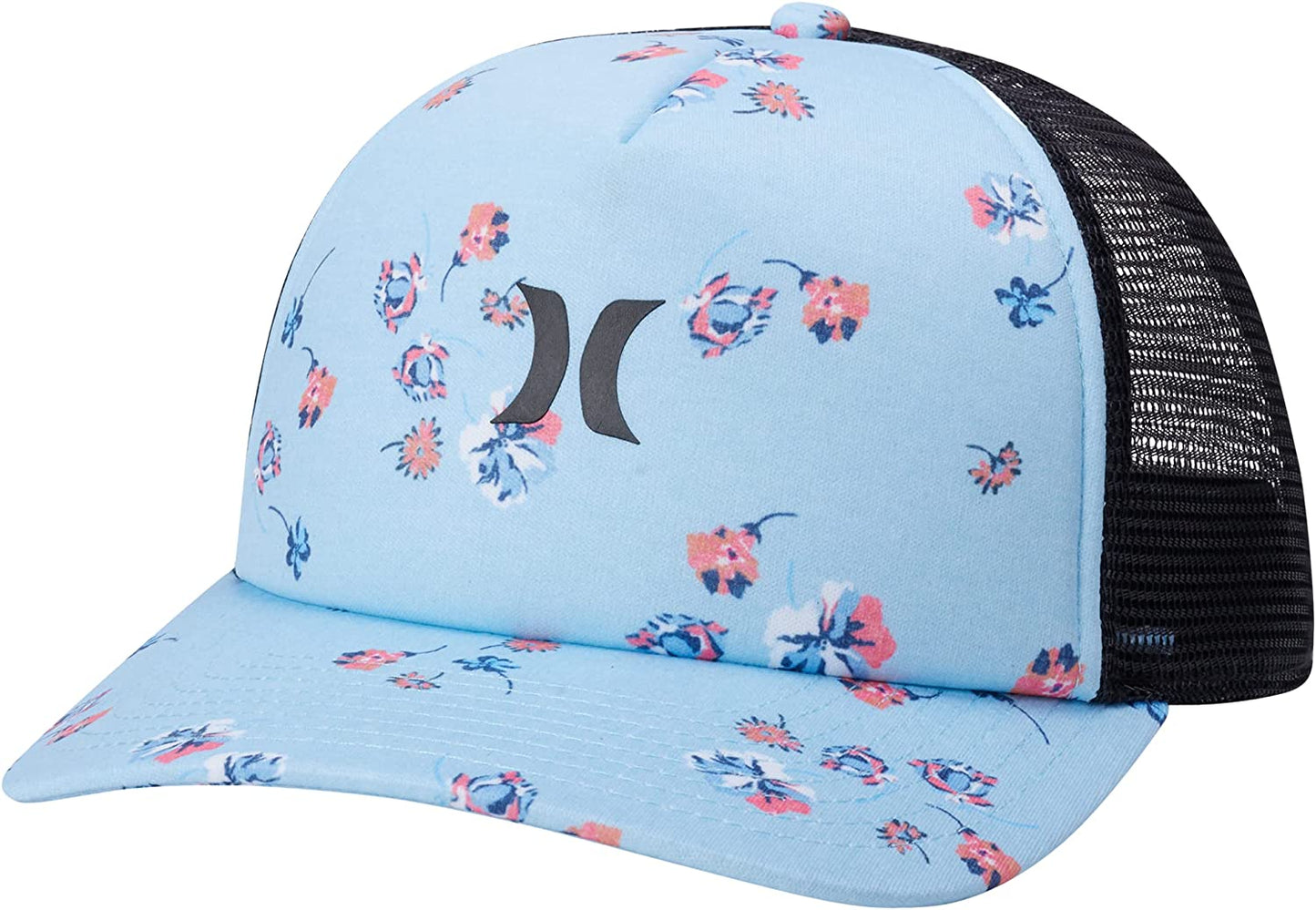 Hurley Women'S Curved Baseball Cap with Snap-Back Closure Apparel & Accessories > Clothing Accessories > Hats Hurley Pacific Blue With Pink Flowers One Size