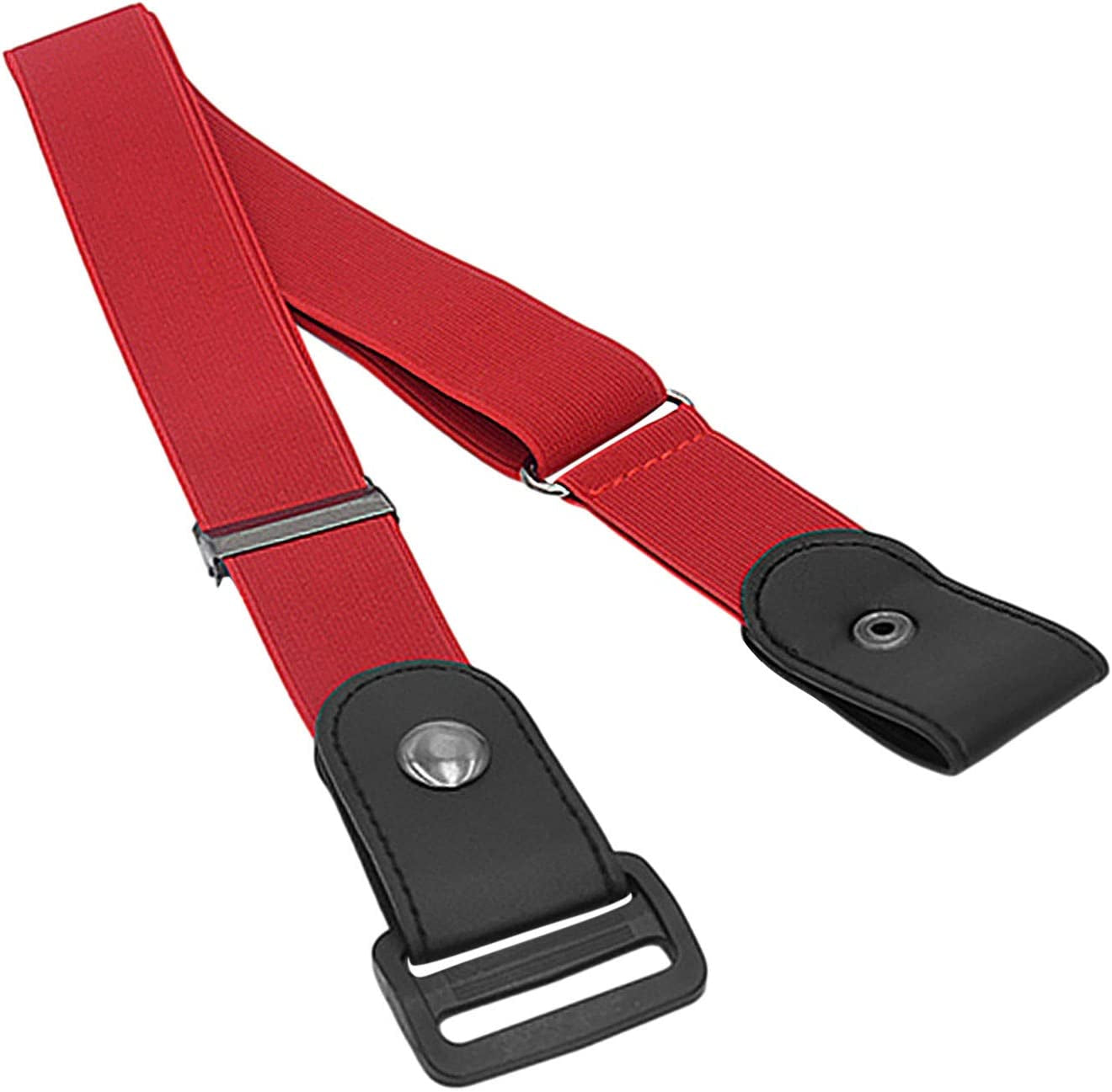 Morecon Buckle-Free Waist Invisible Belt for Jeans Elastic Belt for Women/Man,Beige,One Size Apparel & Accessories > Clothing Accessories > Belts MORECON Red One Size