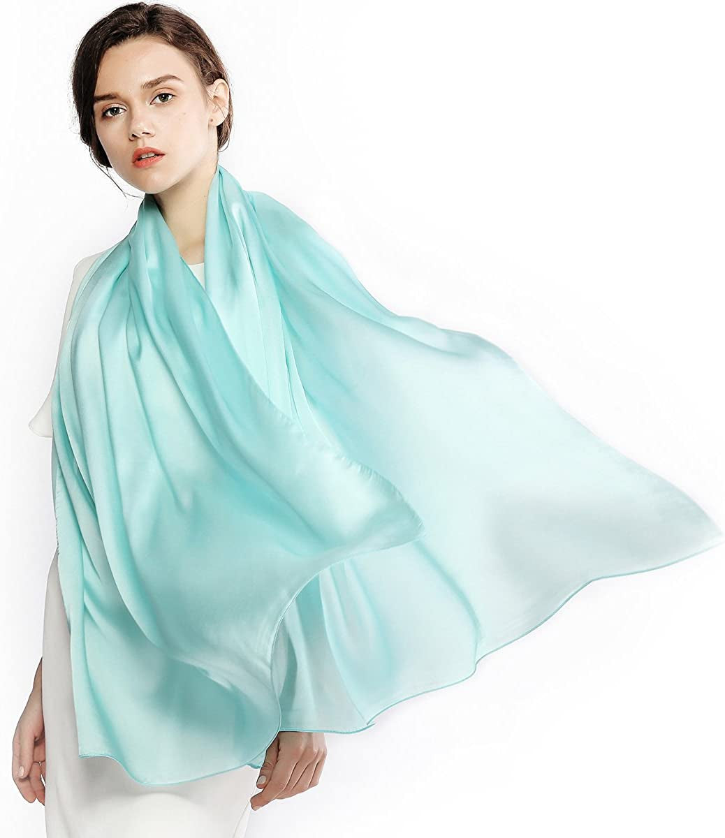 RIIQIICHY Pashmina Shawls Wraps for Women Evening Dresses like Chiffon Silk Scarf for Weddings Apparel & Accessories > Clothing Accessories > Scarves & Shawls RIIQIICHY Turquoise