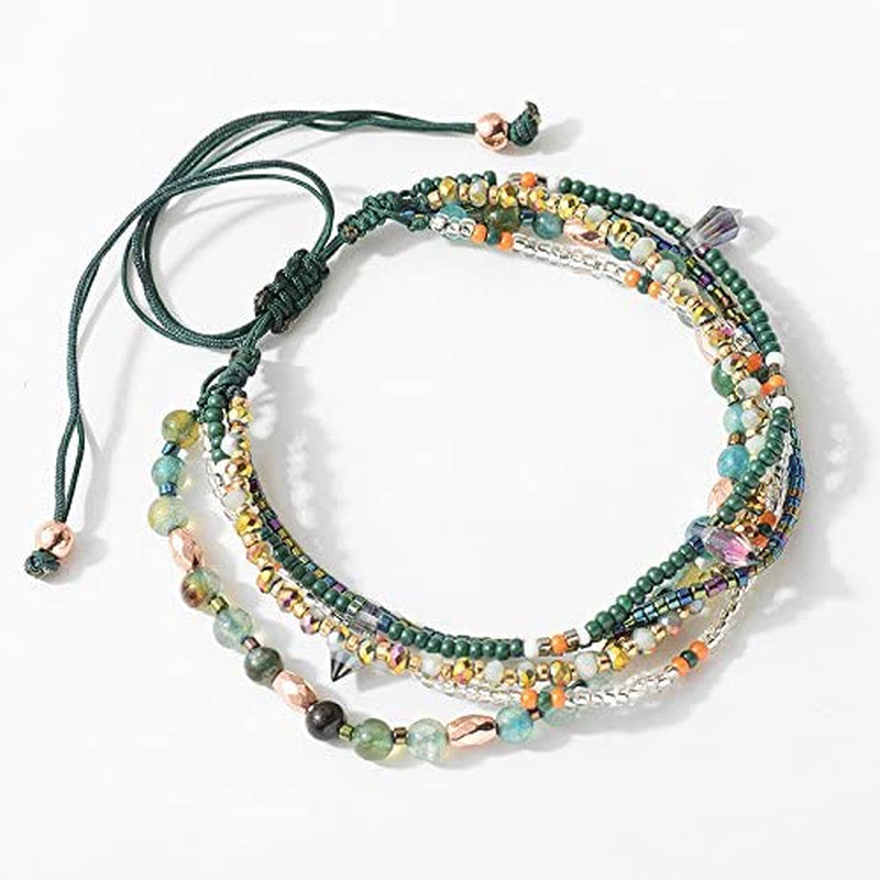 Joya Gift Handmade Adjustable Wrap Bracelet Bohemian String Braided Beads Anklets Gifts for Women Girls Apparel & Accessories > Jewelry > Anklets JOYA GIFT