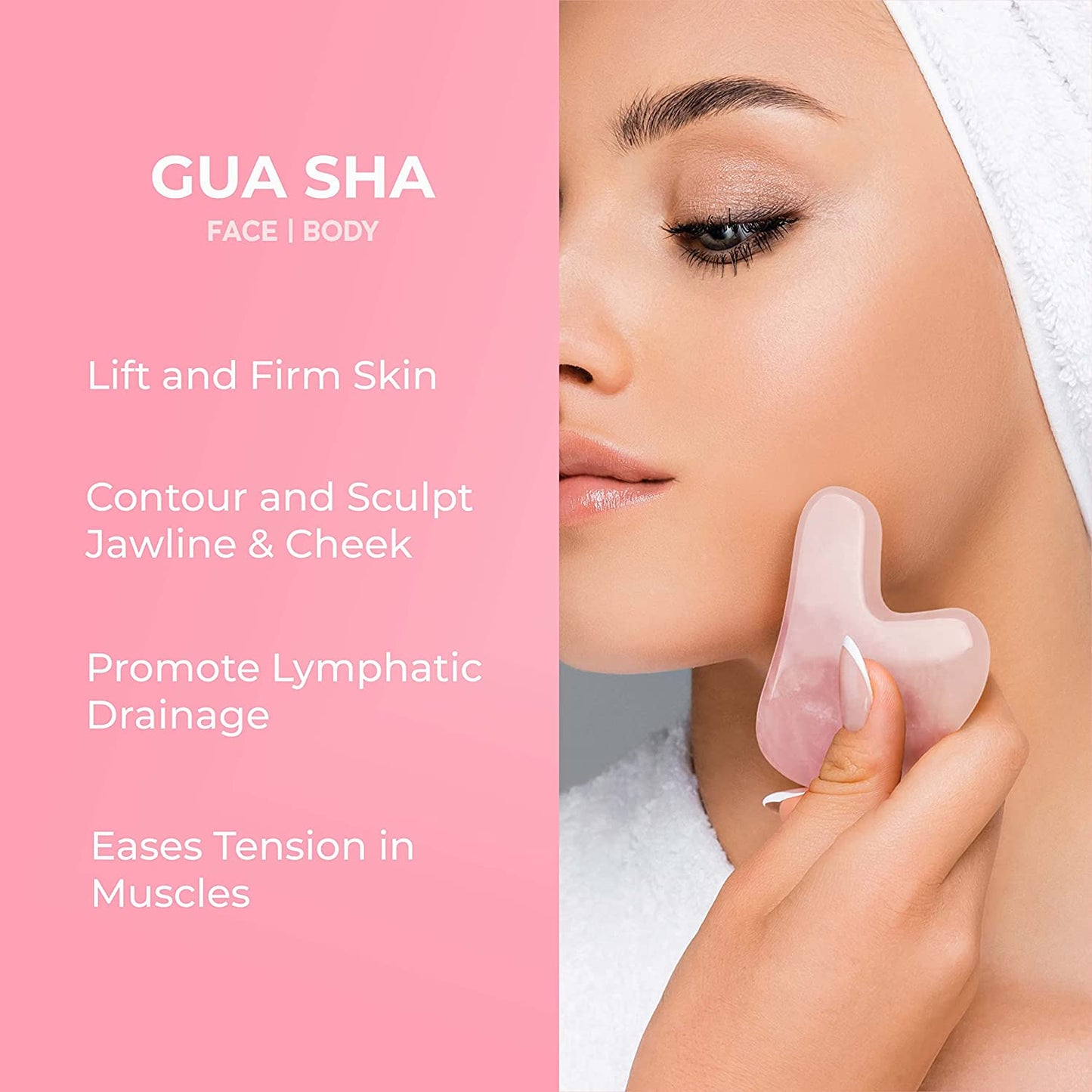 Kate Eve Jade Roller Gua Sha Facial Tools Set, Face Roller Beauty Skin Care Massager Kit for Women, 100% Natural Rose Quartz Skin Roller for Face Eye Neck Relaxing, Puffiness, Anti-Wrinkles, Lift Skin Health & Beauty > Personal Care > Cosmetics > Cosmetic Tools > Skin Care Tools Kate Eve