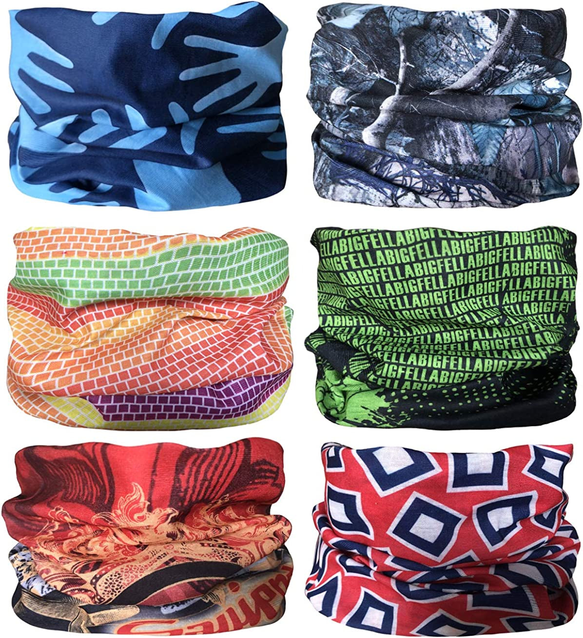 Kingree 6PCS Outdoor Magic Scarf, Elastic Headbands, Headscarves, Headwear, Mask Apparel & Accessories > Clothing Accessories > Bandanas & Headties KINGREE Blue Series 2