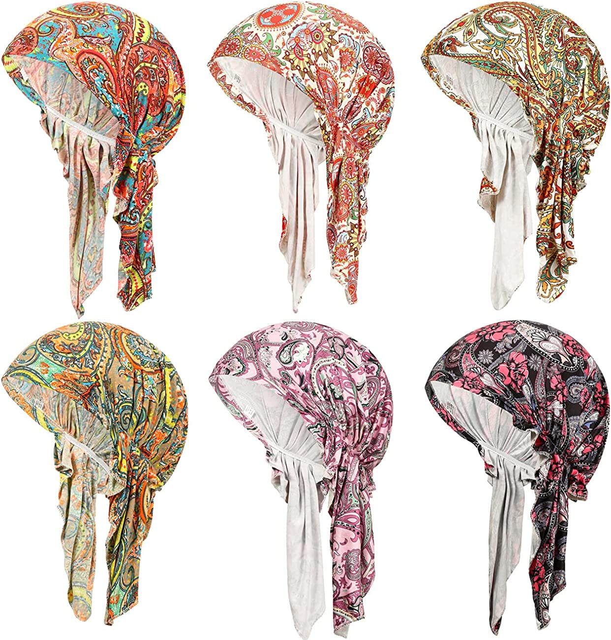 Summer Chemo Scarf Lightweight Silky Beanie Ruffle Cap Cancer Headwear for Womens Apparel & Accessories > Clothing Accessories > Headwear DancMolly Style M