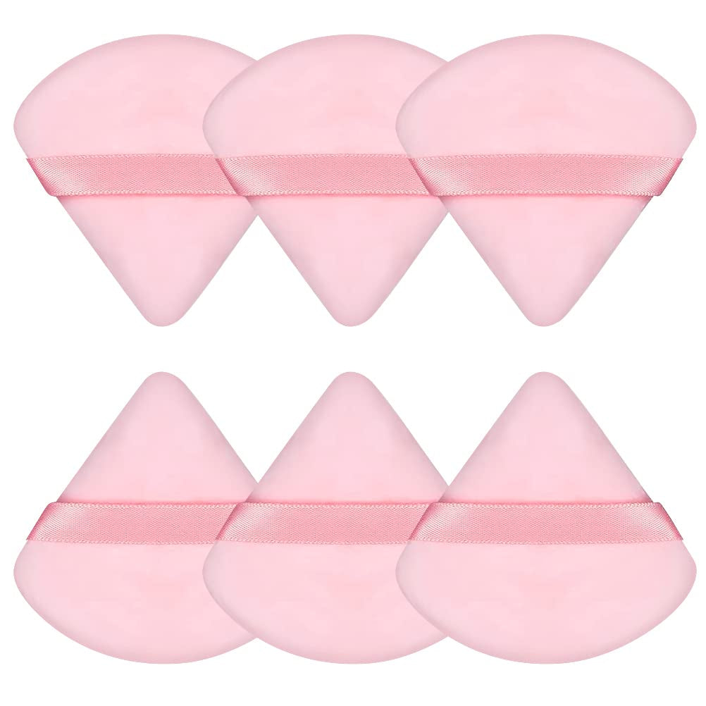 Pimoys 6 Pieces Powder Puff Face Soft Triangle Makeup Puff for Loose Powder Body Powder, Wedge Shape Velour Cosmetic Sponge for Contouring, under Eyes and Corners, Beauty Makeup Tools Health & Beauty > Personal Care > Cosmetics > Cosmetic Tools > Makeup Tools Pimoys Pink