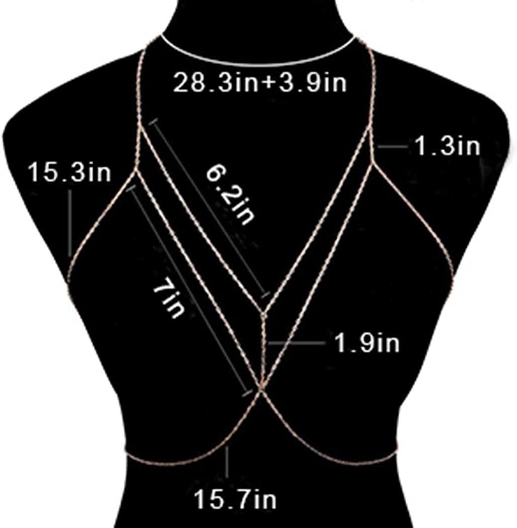 Tgirls Layered Bikini Belly Chain Gold Body Chain Bra Body Chains Beach Body Jewelry for Women and Girls Apparel & Accessories > Jewelry > Body Jewelry Tgirls