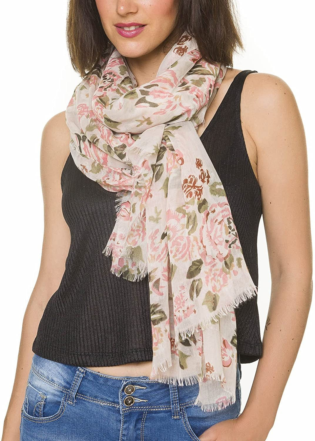 Scarfs for Women Lightweight Floral Flower Fashion Wrap Shawl Fall Winter Apparel & Accessories > Clothing Accessories > Scarves & Shawls MIMOSITO