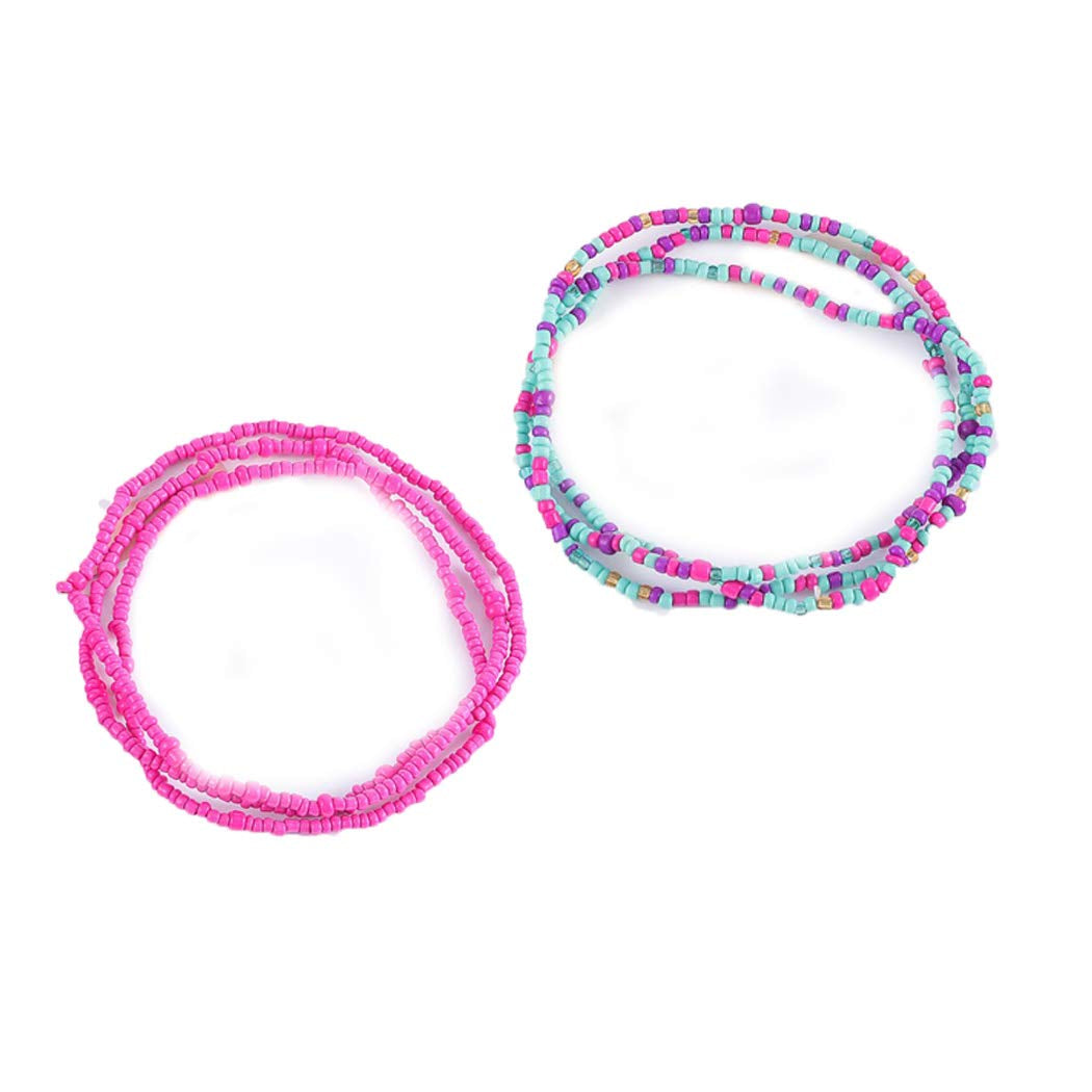 Bomine Boho Waist Chain Body Bead Belly Chains African Body Jewelry Bikini Chains Colorful for Women and Girls (Colorful-Purple) Apparel & Accessories > Jewelry > Body Jewelry Bomine colorful-pink