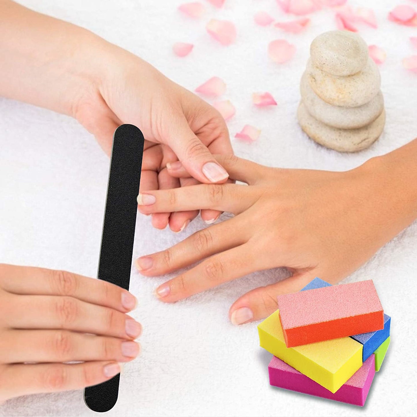 Nail Files and Buffers Set - Professional Manicure Tools Kit, 100/180 Grit Double Sided Emery Boards for Nails, 80/100 Grit Rectangular Nail Buffer Shiner Blocks Art Care for Home Salon 20Pcs Health & Beauty > Personal Care > Cosmetics > Cosmetic Tools > Nail Tools SALVMARY