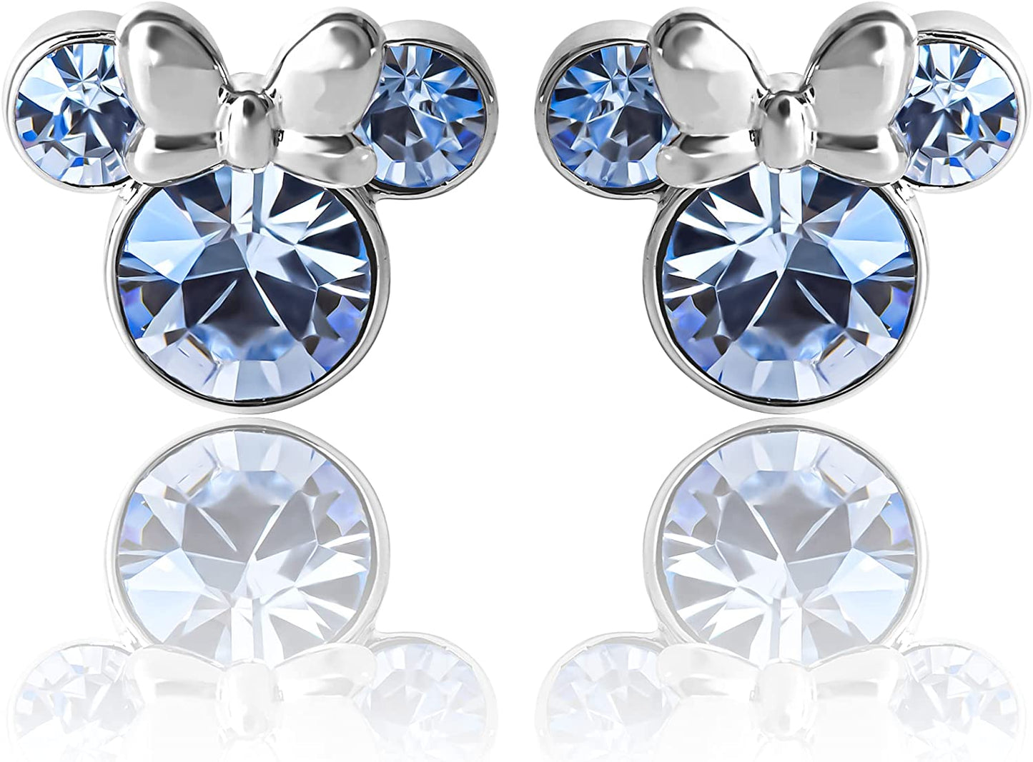 Disney Womens Minnie Mouse Birthstone Stud Earrings - Minnie Mouse Earrings - Birthstone Jewelry - Disney Jewelry Apparel & Accessories > Jewelry > Earrings Disney December-Light Sapphire Crystal
