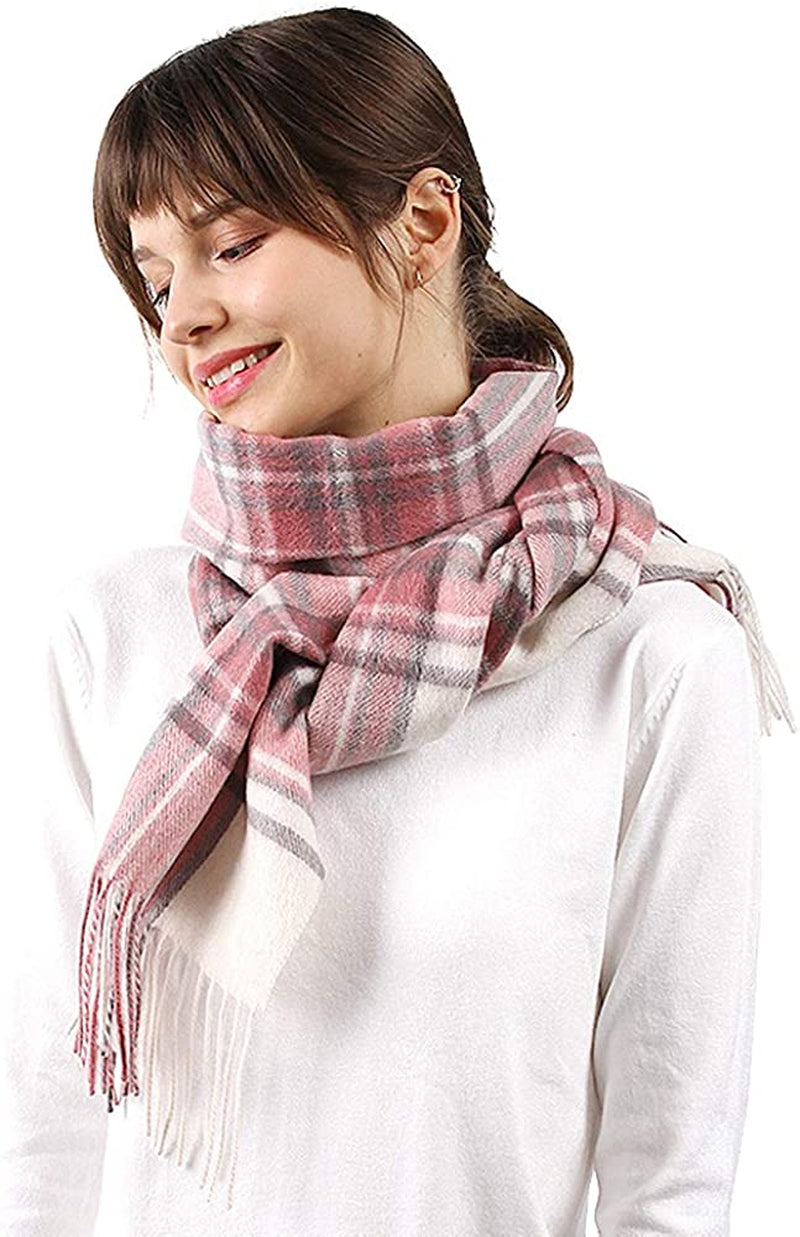 WAMSOFT 100% Pure Wool Scarf, Thick Long Plaid Scarf Winter Tartan Scarves for Men Women… Apparel & Accessories > Clothing Accessories > Scarves & Shawls WAMSOFT Reddish Plaid