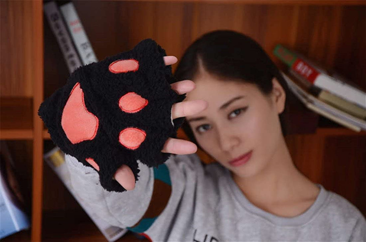 Mizhome Cat Bear Plush Claw Paw Mitten Soft Winter Gloves Costume Apparel & Accessories > Clothing Accessories > Gloves & Mittens MizHome