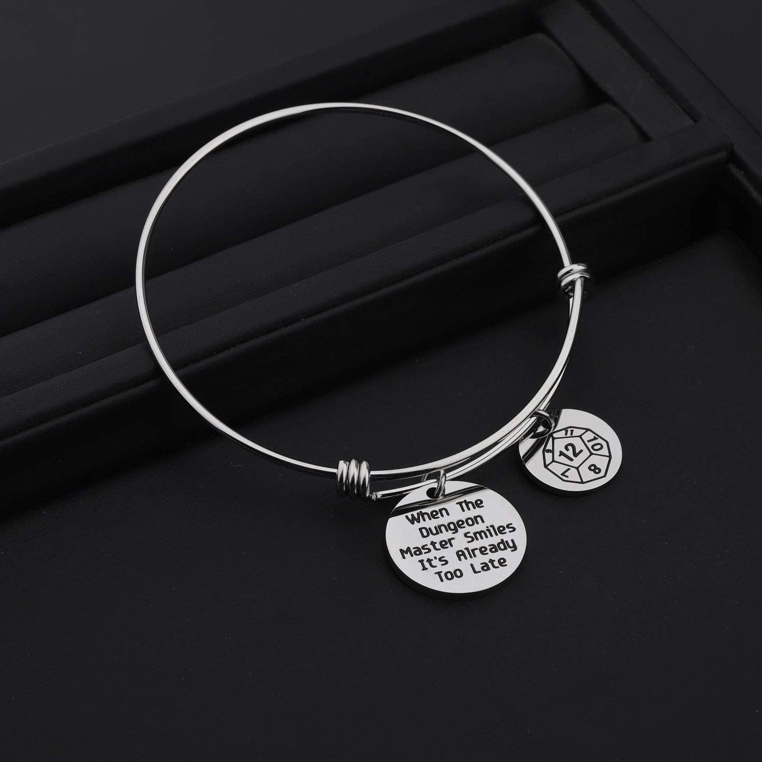 ENSIANTH When the Dungeon Master Smiles It'S Already Too Late Keychain Dungeon Gift Funny DND Gifts Apparel & Accessories > Jewelry > Necklaces ENSIANTH