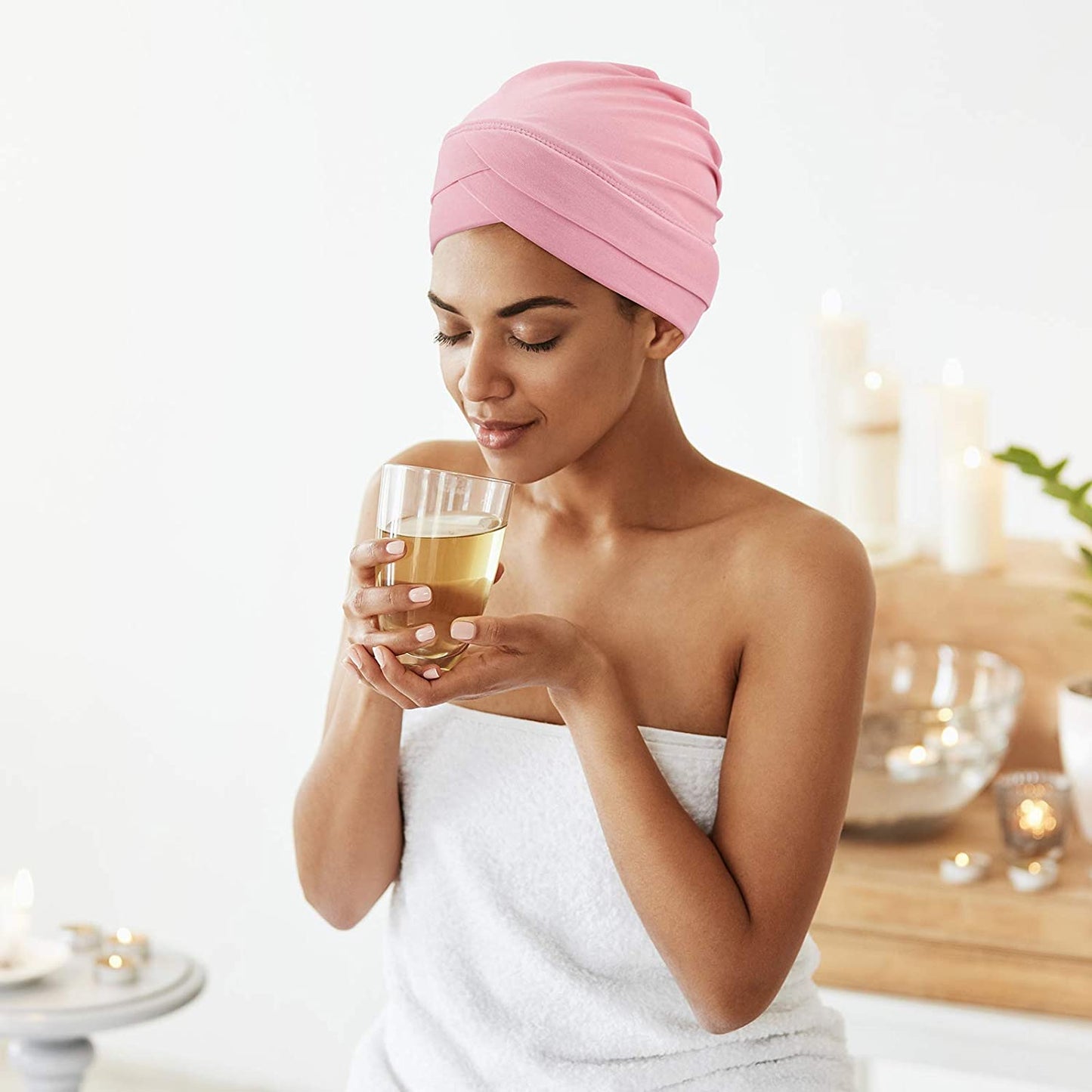 Geyoga 4 Pieces Women Turban Hats Slouchy Sleep Cap Headwrap Headwear Apparel & Accessories > Clothing Accessories > Headwear Geyoga