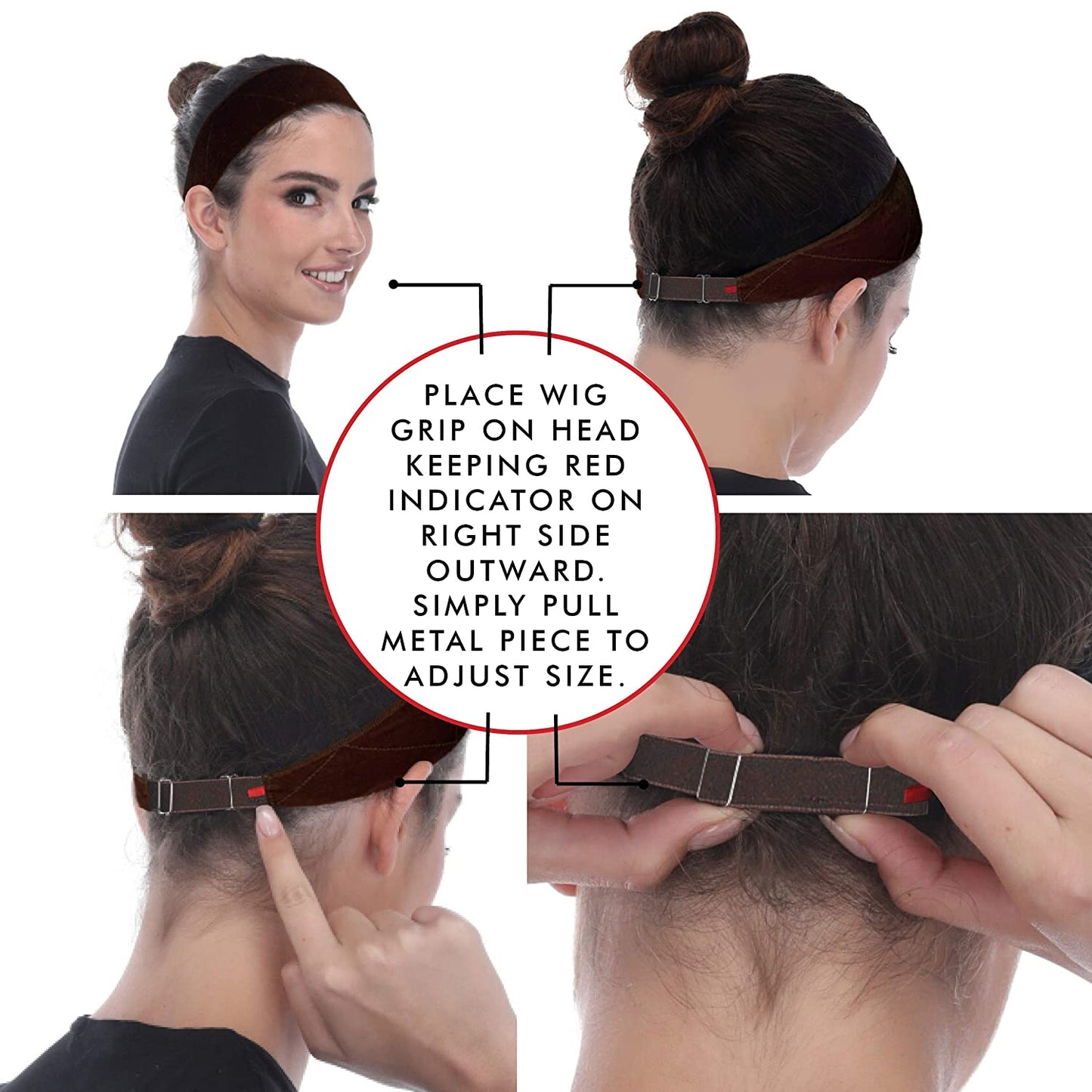 Madison Headwear Wig Grip Headbands for Women- Adjustable to Custom Fit Your Head - Velvet Comfort - Wig Bands No Slip Breathable Lightweight Material for All Day Wear! Keep Wig Comfortably Secured Apparel & Accessories > Clothing Accessories > Headwear Madison Headwear