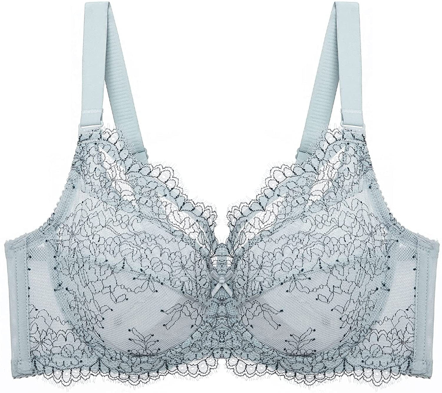 Baetty Lace Push up Bras for Women, Supportive Minimizer Bras for Women Full Coverage, Unlined Bras with Underwire (5121) 5121-blue / 36C