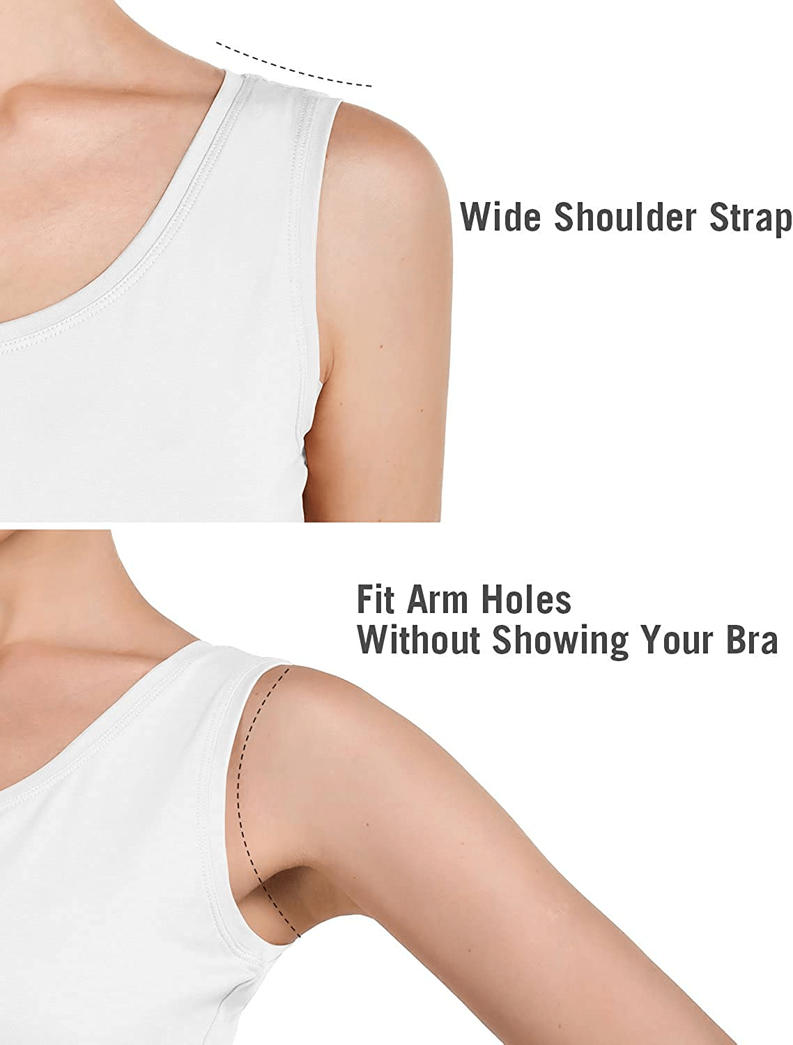 BALEAF Women'S Wide Strap Cotton Workout Tank Tops Yoga Crewneck Sleeveless Shirts Apparel & Accessories > Clothing > Activewear Kylie Max