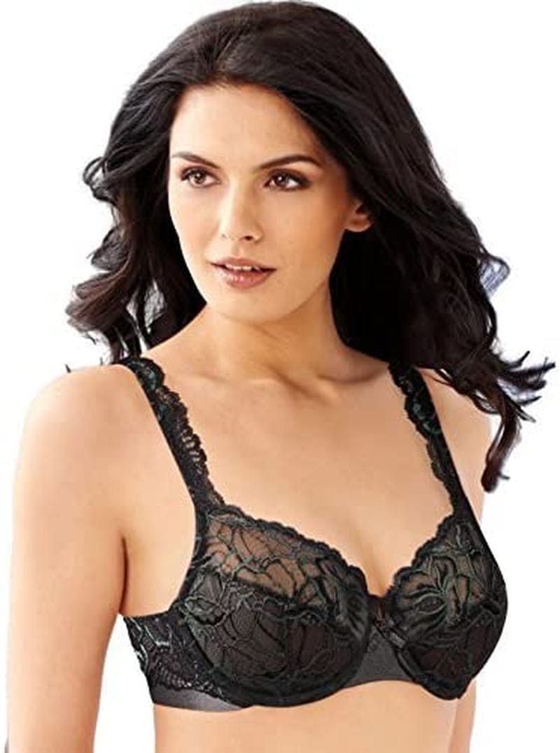 Bali Lace Desire Underwire Bra, Full-Coverage Lace Bra with Underwire Cups, Plunging Underwire Bra for Everyday Comfort Blushing Pink / 40D