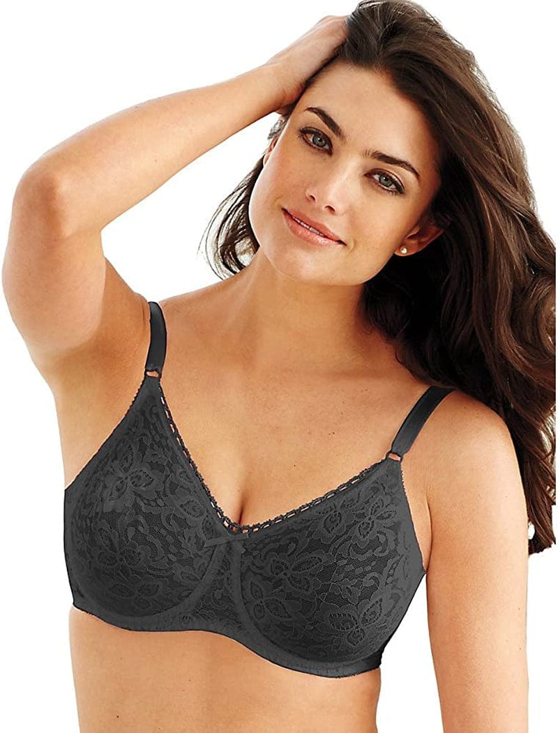 Bali Lace 'N Smooth Underwire Bra, Black, 36C