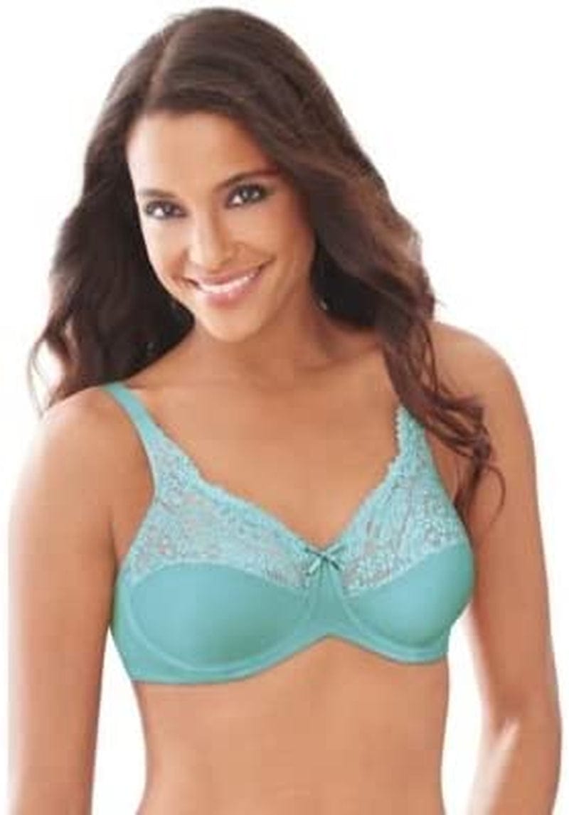 Bali Lilyette Minimizer Bra, Lacey Underwire Bra with Full-Coverage & Natural Support, Underwire Bra for Everyday Wear Refreshed Sage / 38DDD