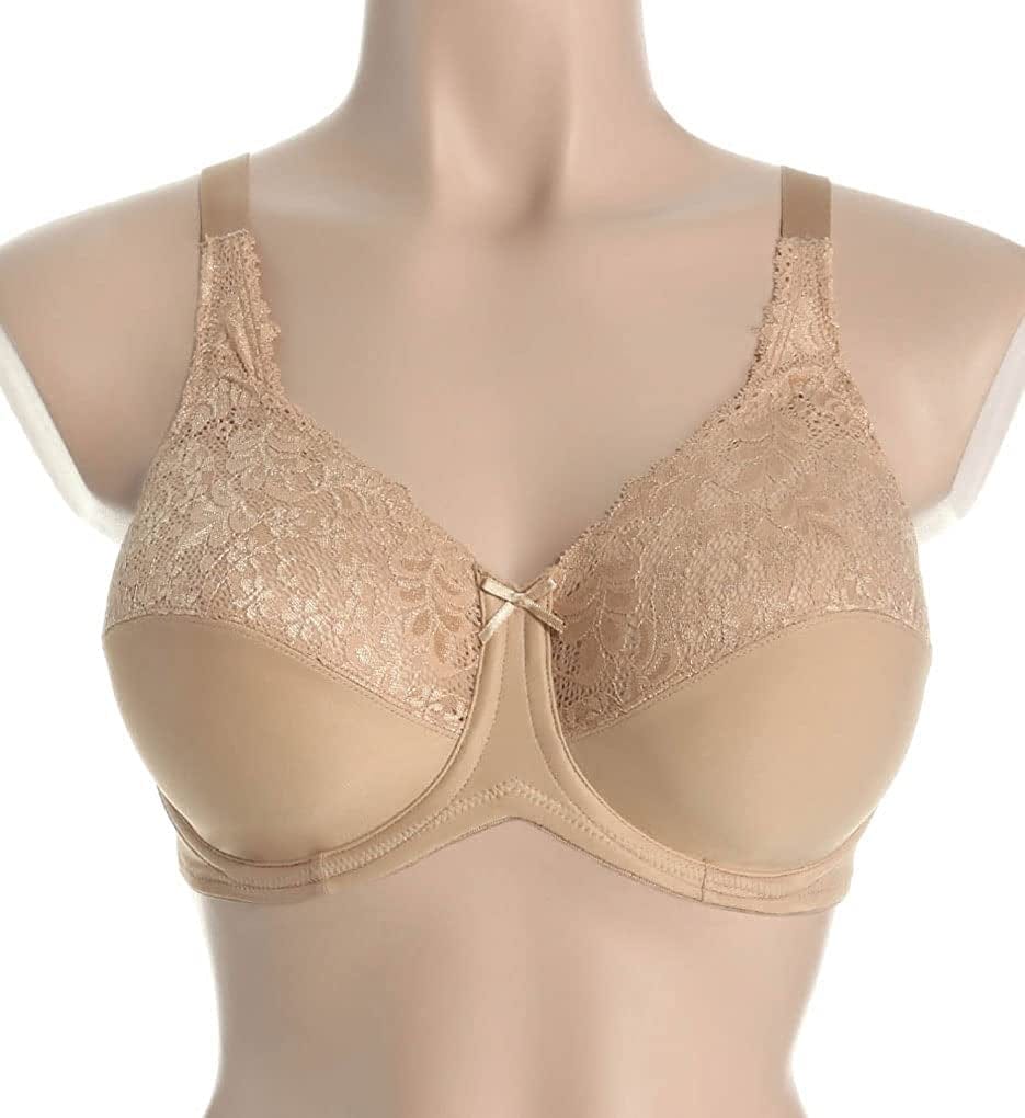 Bali Lilyette Minimizer Bra, Lacey Underwire Bra with Full-Coverage & Natural Support, Underwire Bra for Everyday Wear
