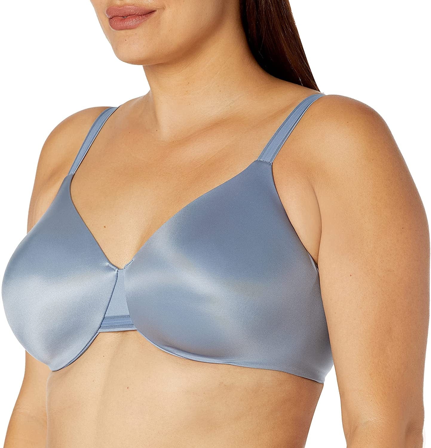 Bali One Smooth U Underwire Bra, Smoothing Shapewear Bra, Concealing Full-Coverage Bra with Front-To-Back Smoothing Blue Moonbeam / 38C