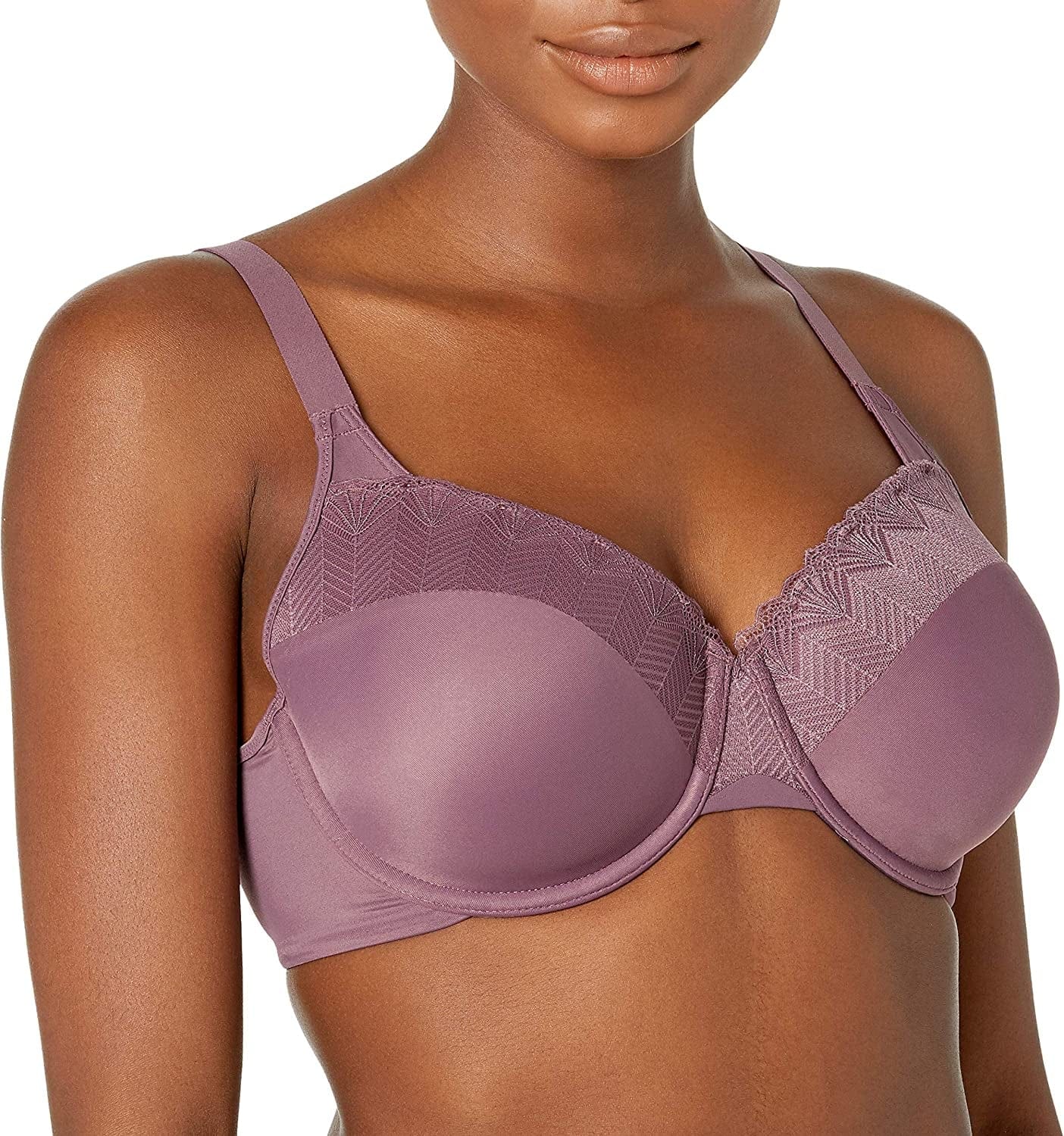 Bali Passion for Comfort Underwire Bra with Full-Coverage, Light Lift Back Smoothing Shapewear Bra for Everyday Wear Currant Purple / 44D