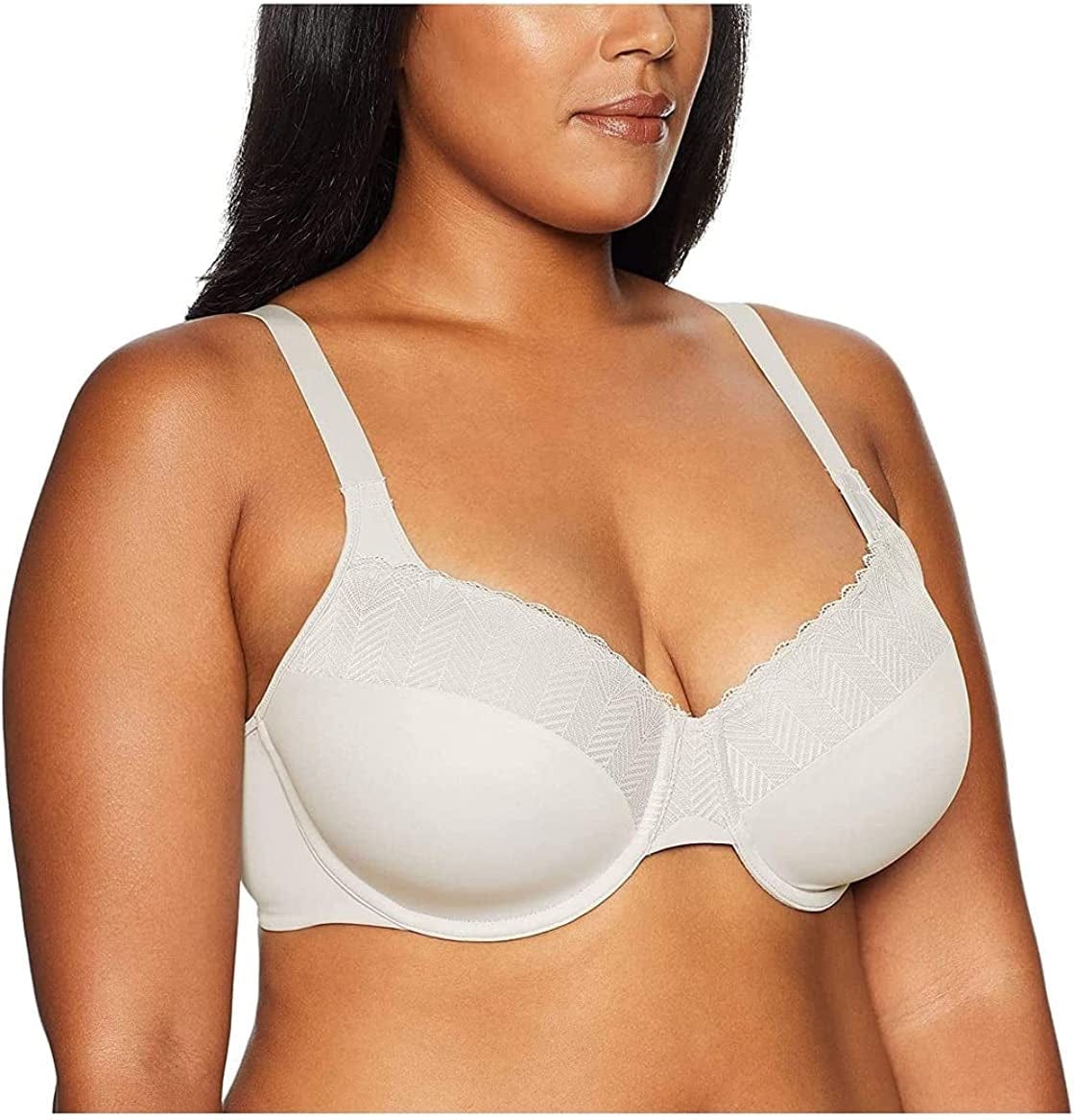 Bali Passion for Comfort Underwire Bra with Full-Coverage, Light Lift Back Smoothing Shapewear Bra for Everyday Wear Pearl Lace / 42D