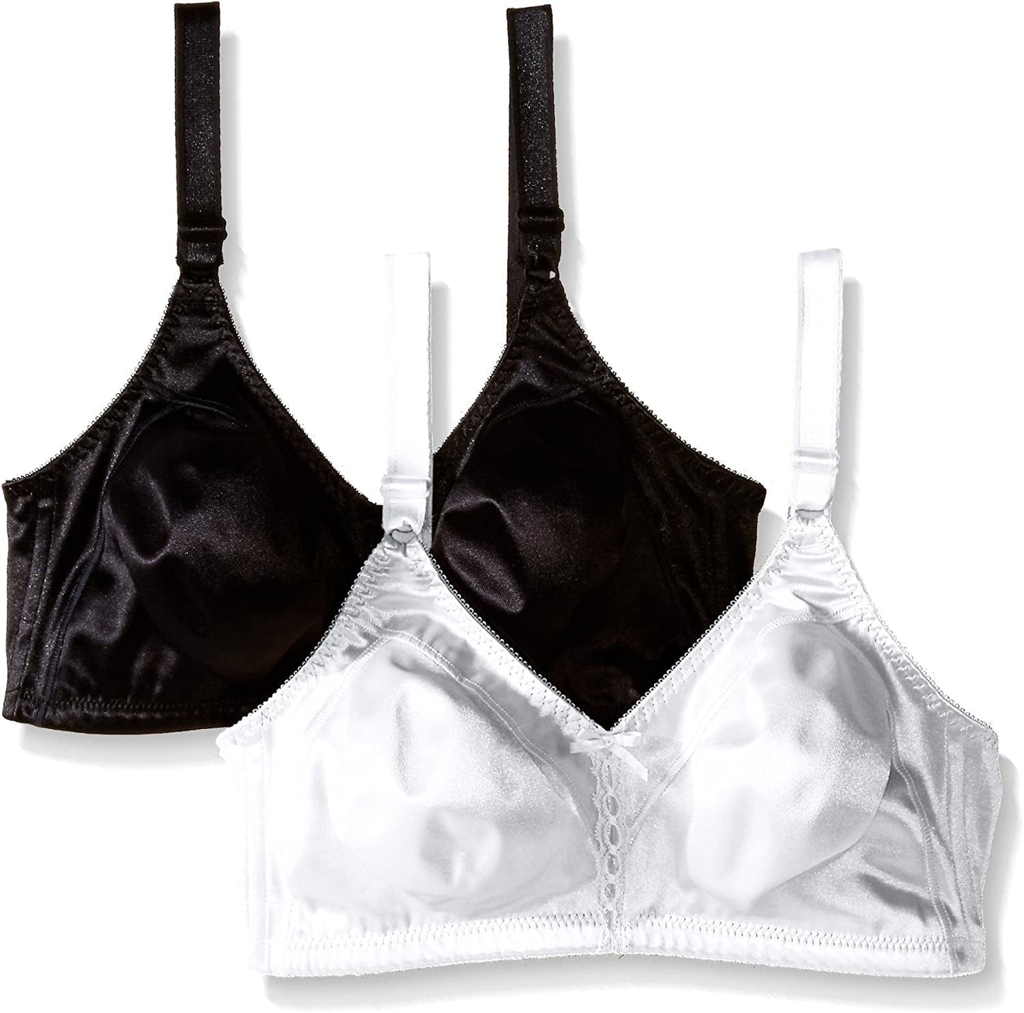 Bali Women'S Double-Support Wire Free Bra #3820 White/Black, 2 Pack / 40D