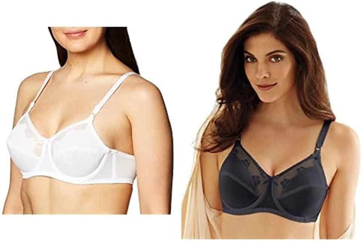 Bali Women'S Flower Underwire Bra #0180 Midnight/White / 2 / 42DDD
