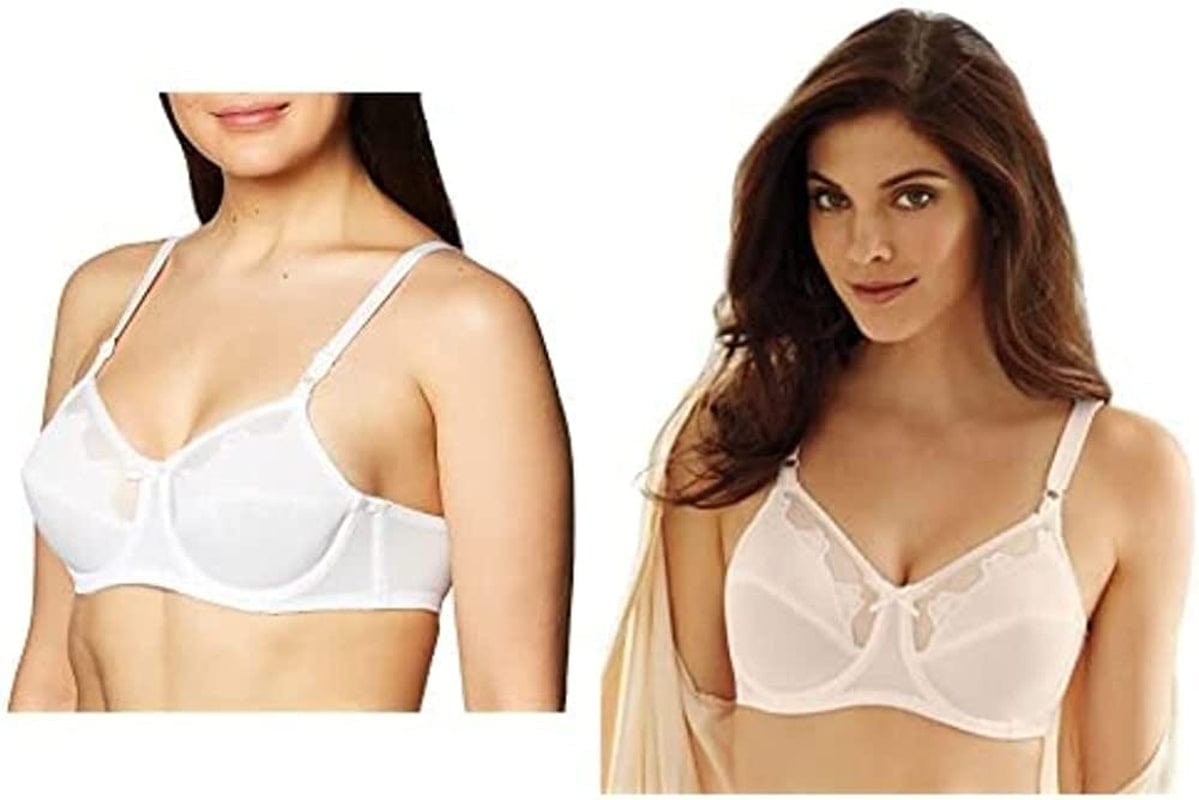Bali Women'S Flower Underwire Bra #0180 Light Beige/White / 2 / 42DDD