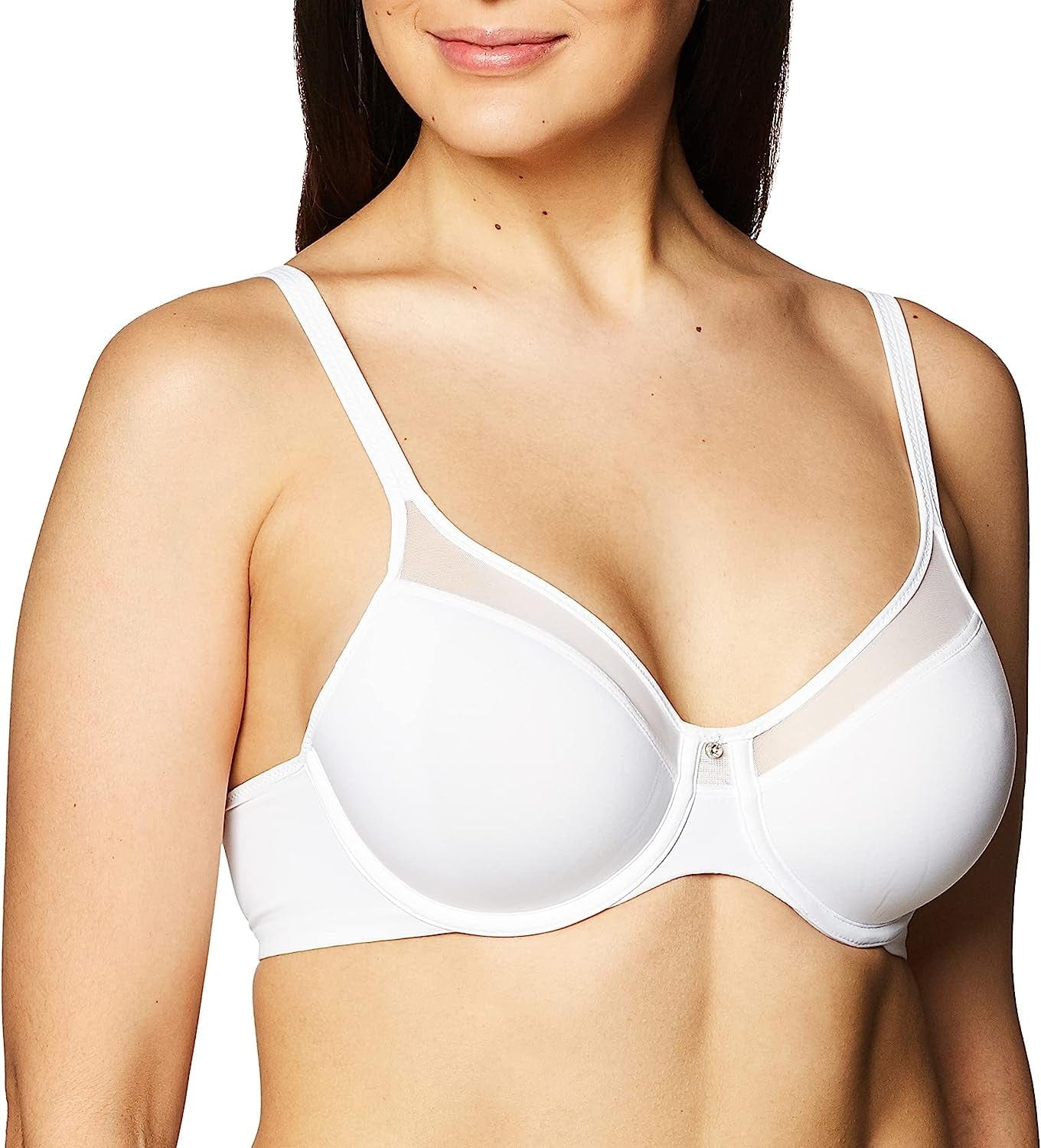Bali Womens One Smooth U Underwire Bra, Ultra Light T-Shirt Bra with Stay-In-Place Straps White / 36DD