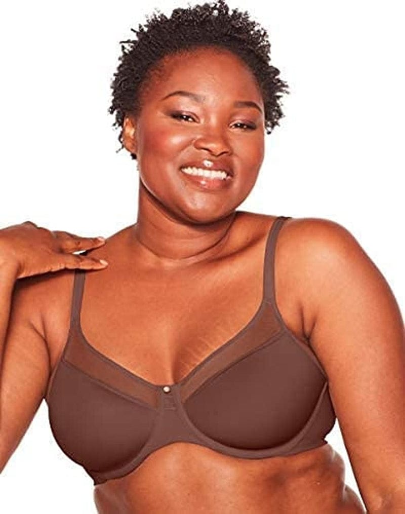 Bali Womens One Smooth U Underwire Bra, Ultra Light T-Shirt Bra with Stay-In-Place Straps Warm Cocoa Brown / 34D