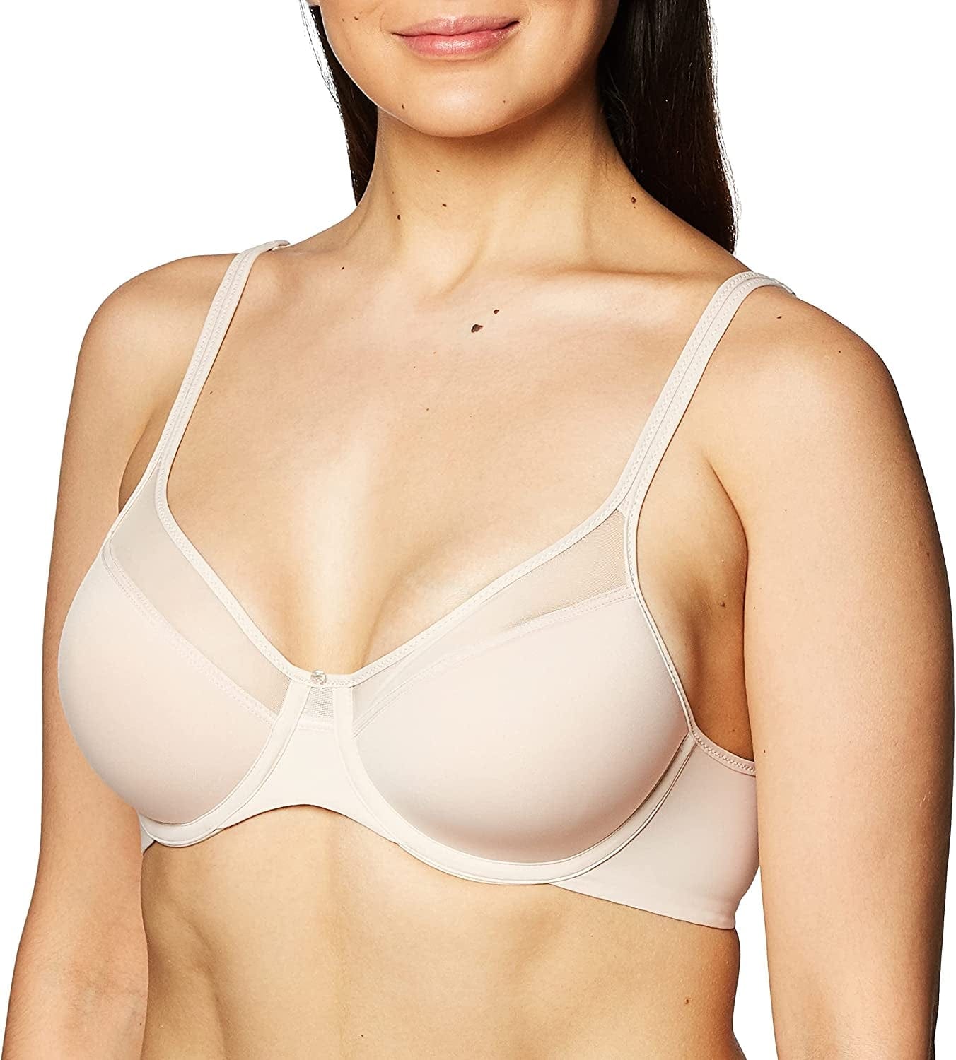 Bali Womens One Smooth U Underwire Bra, Ultra Light T-Shirt Bra with Stay-In-Place Straps Sandshell / 42C