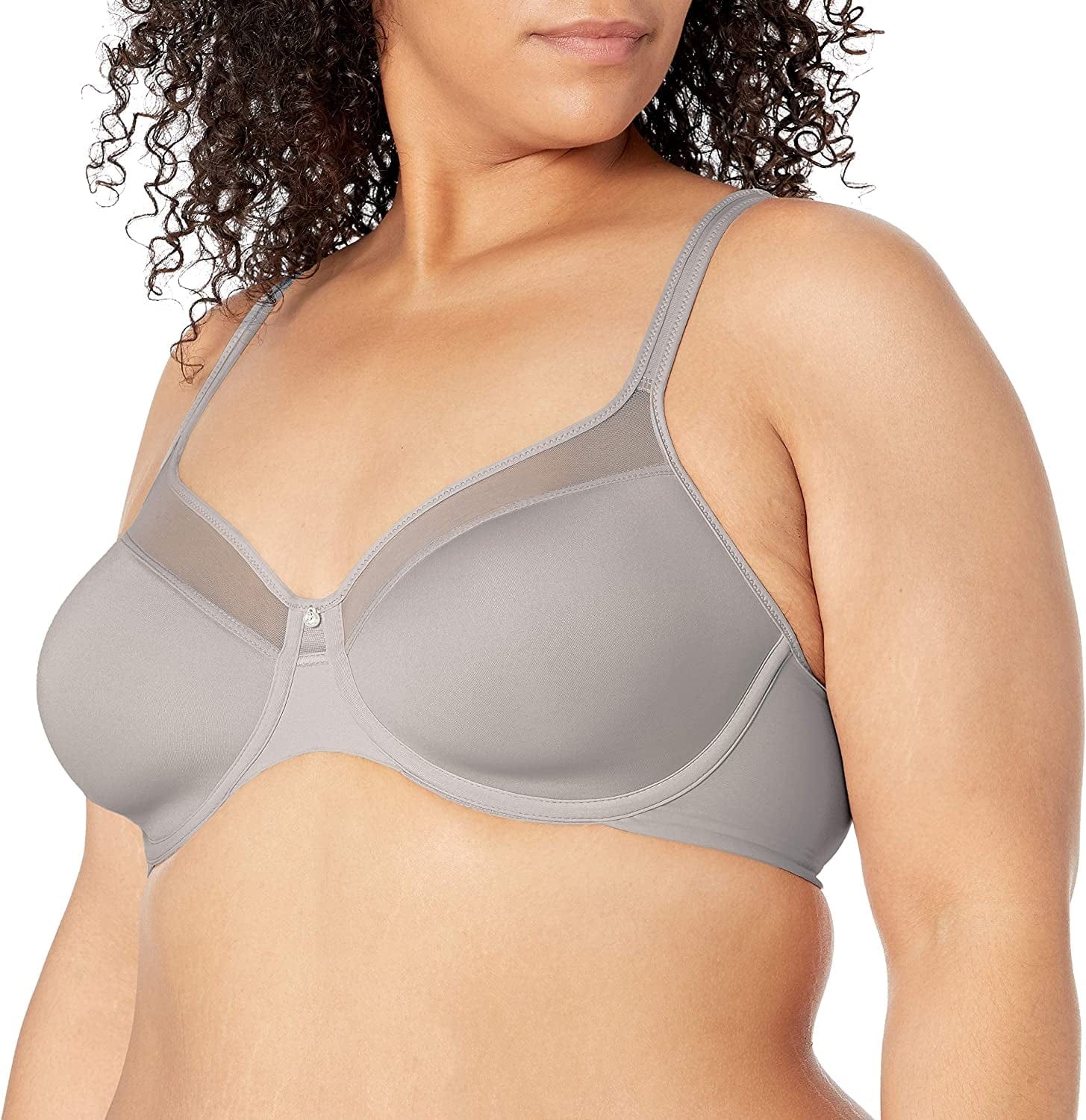 Bali Womens One Smooth U Underwire Bra, Ultra Light T-Shirt Bra with Stay-In-Place Straps Crystal Grey / 38D