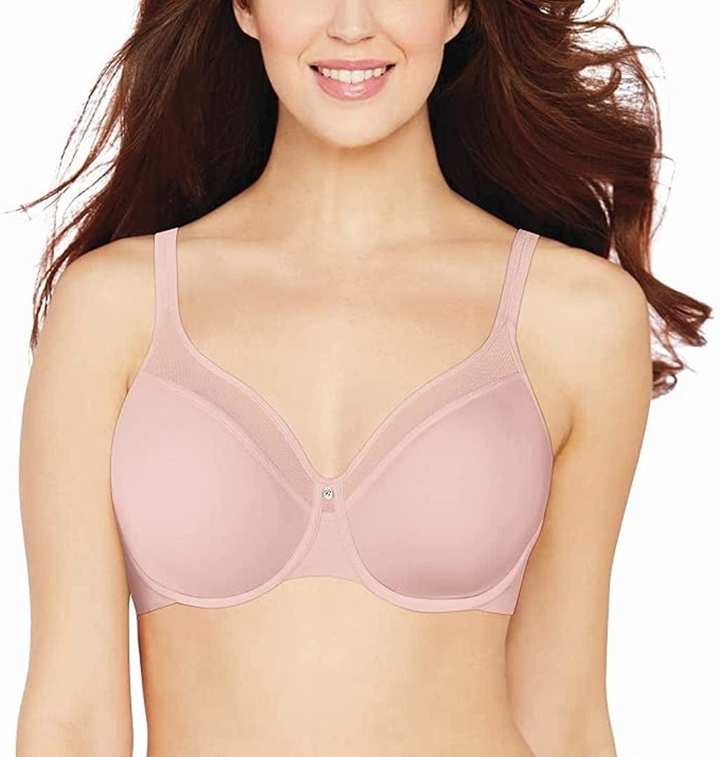 Bali Womens One Smooth U Underwire Bra, Ultra Light T-Shirt Bra with Stay-In-Place Straps Hush Pink / 42DD