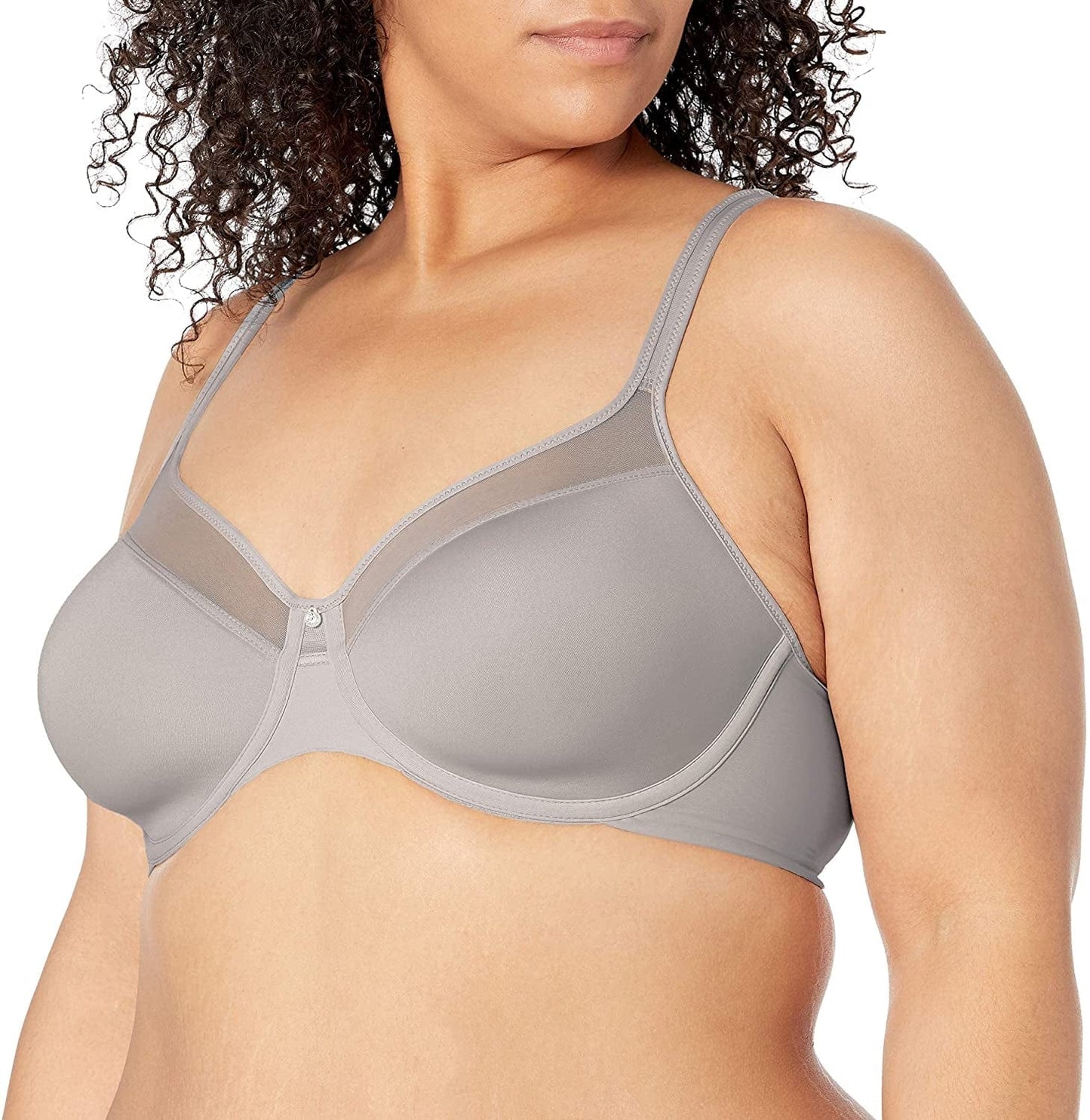 Bali Womens One Smooth U Underwire Bra, Ultra Light T-Shirt Bra with Stay-In-Place Straps Crystal Grey / 38C