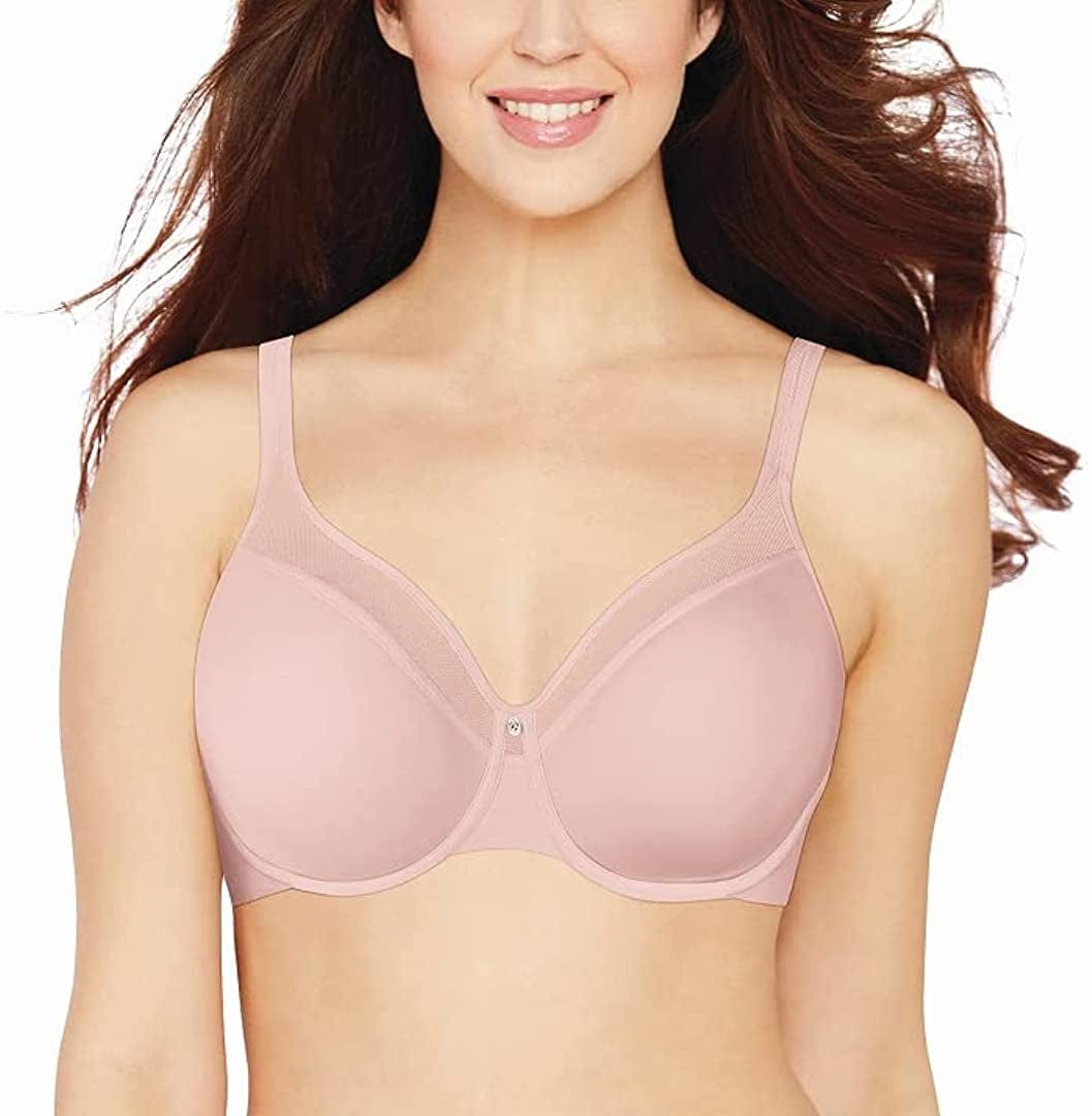 Bali Womens One Smooth U Underwire Bra, Ultra Light T-Shirt Bra with Stay-In-Place Straps Hush Pink / 34DD