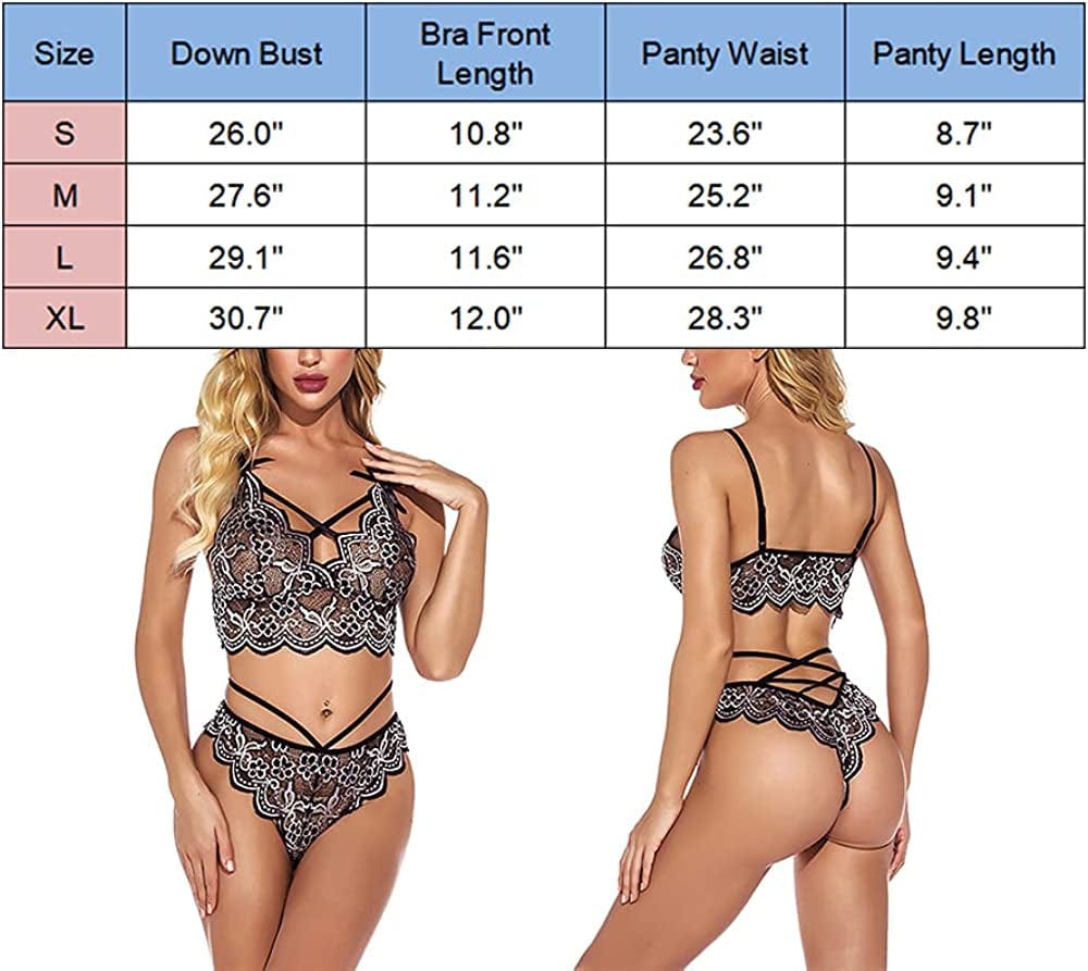 Banamic Women'S Lace Lingerie Sets Lace Babydoll 2 Pieces Sexy Bra and Panty Sets