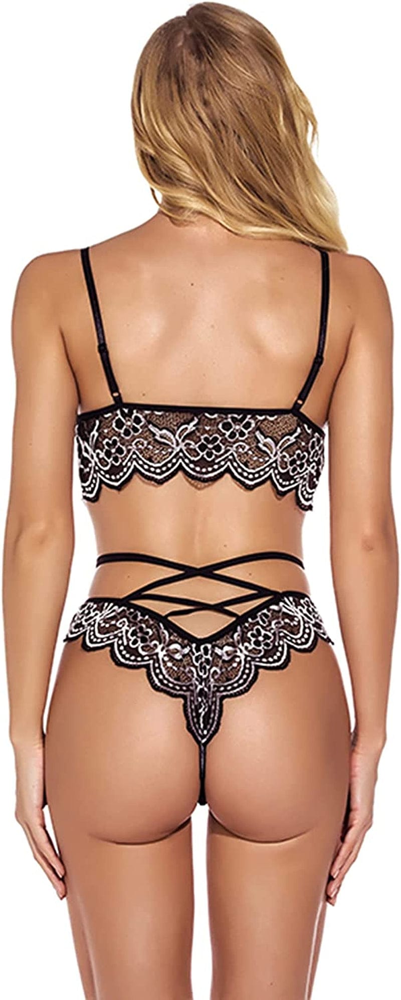 Banamic Women'S Lace Lingerie Sets Lace Babydoll 2 Pieces Sexy Bra and Panty Sets