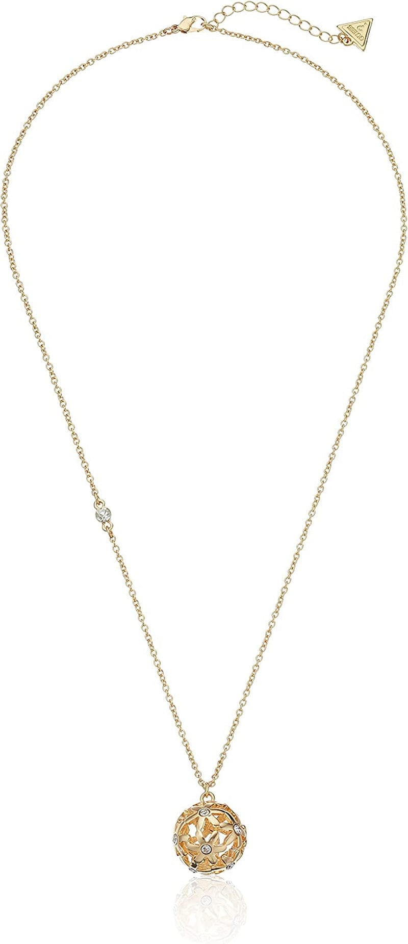 "Basic" Floral Ball Pendant Necklace Gold