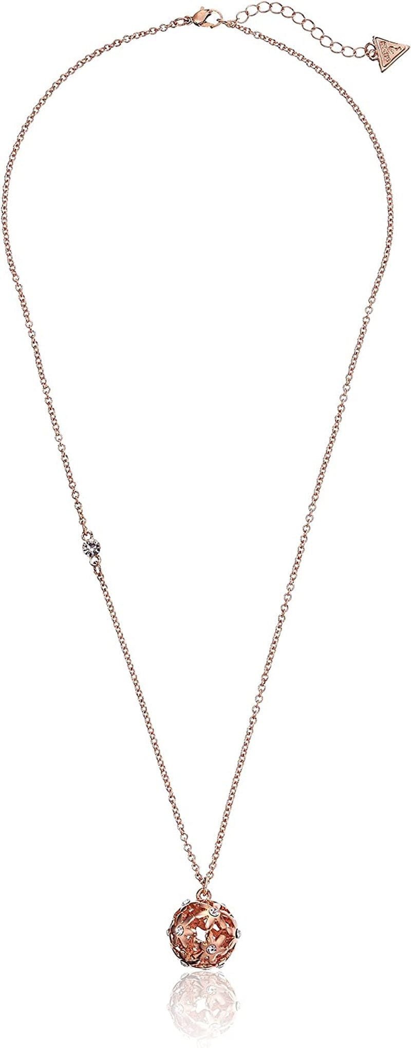 "Basic" Floral Ball Pendant Necklace Rose Gold