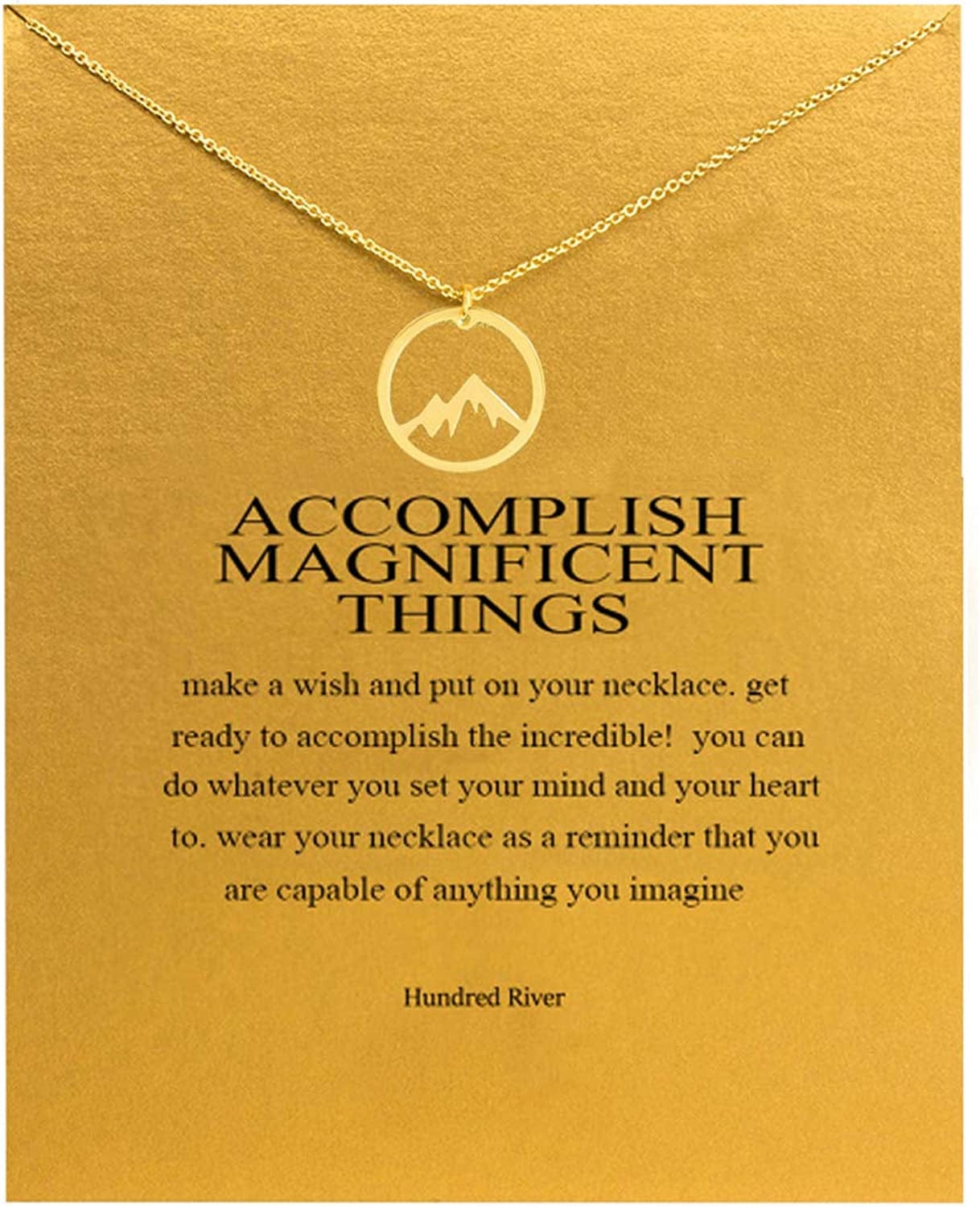 Baydurcan Friendship Anchor Compass Necklace Good Luck Elephant Pendant Chain Necklace with Message Card Gift Card gold mountain